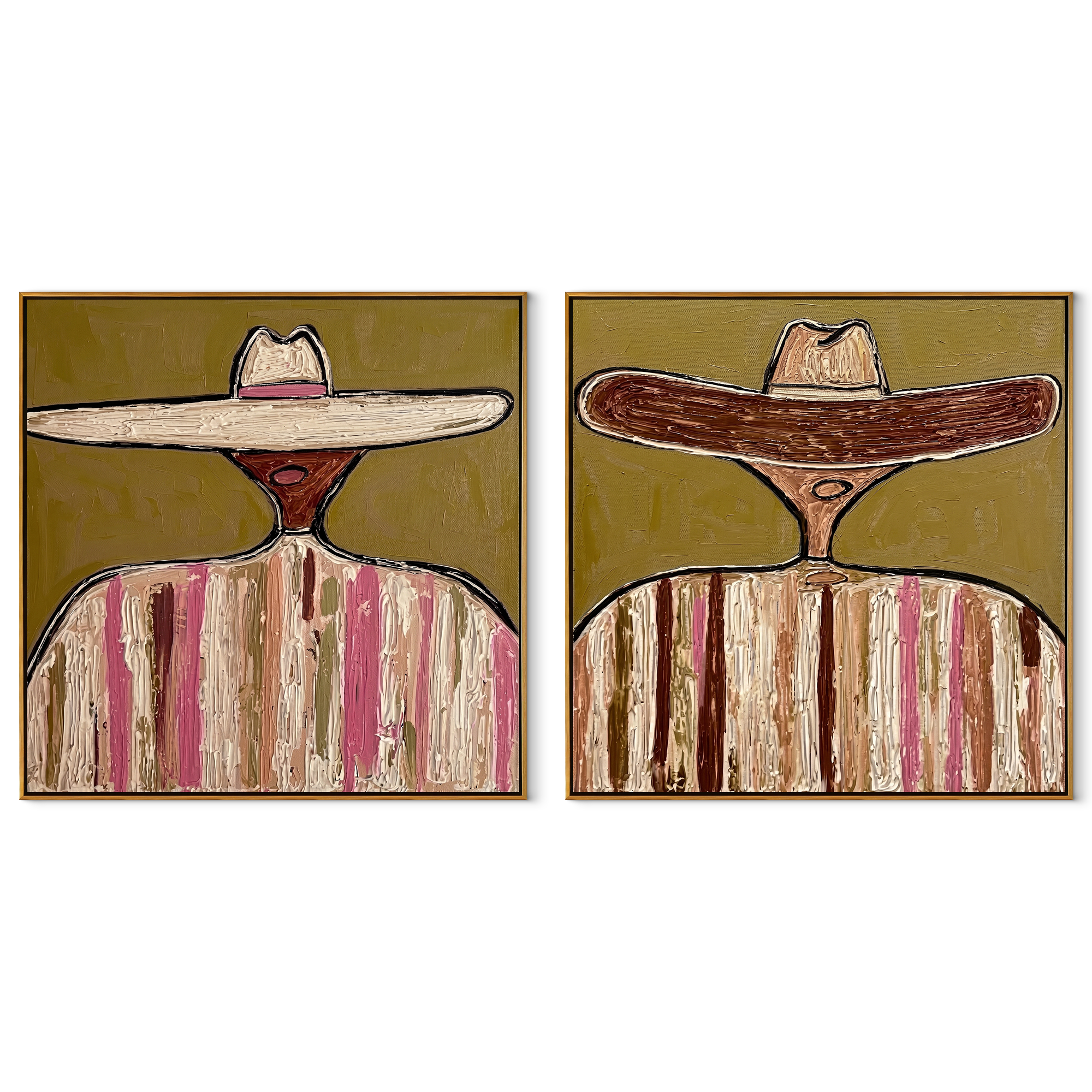 Low Brims Stretch Wide set of two square canvas artworks on white
