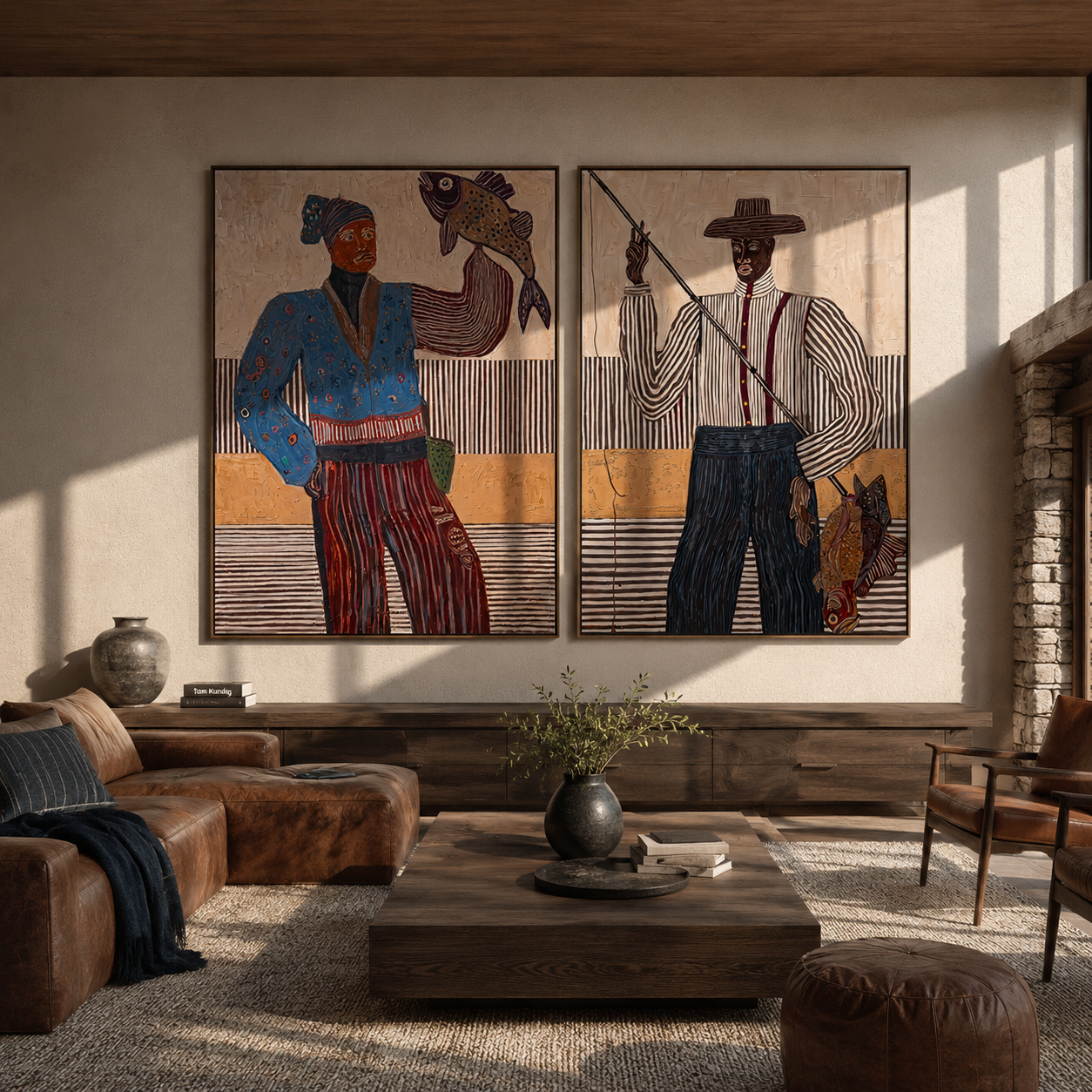 Prairie Music Holds Color two-panel Western artwork with layered color
