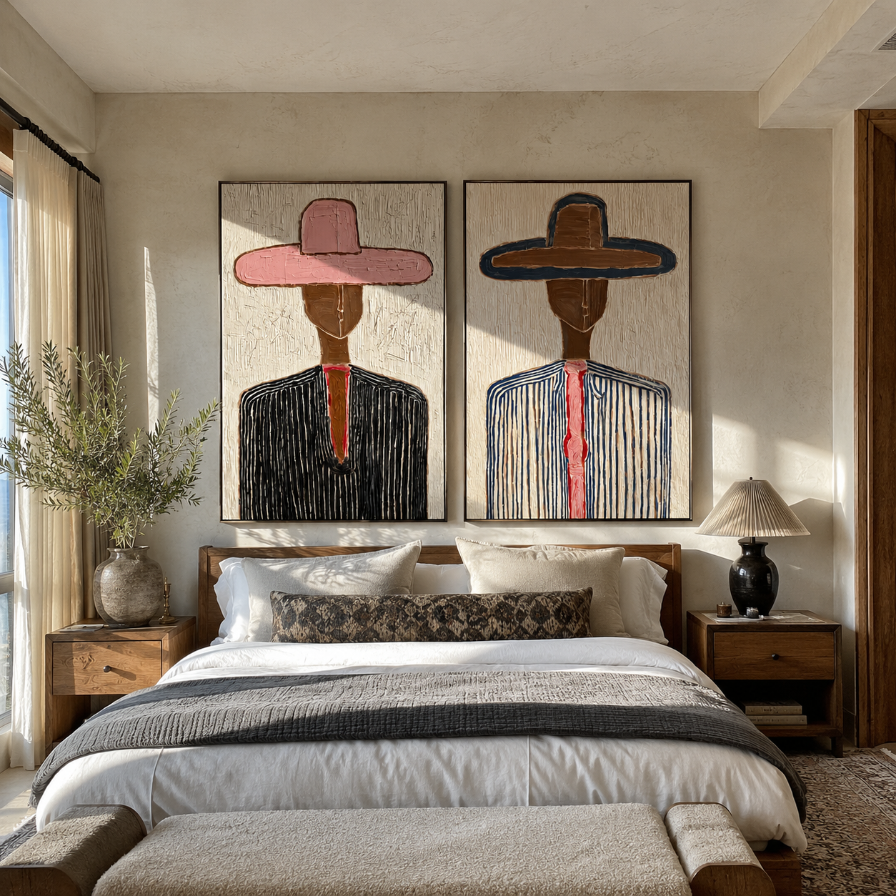 Blue Shirts Stand Tall two-panel Western artwork with layered color