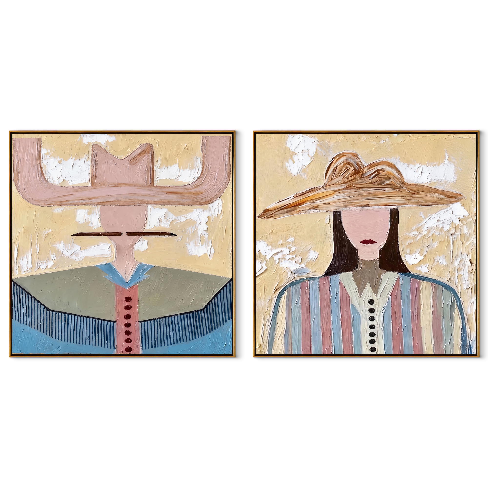 Brown And Rose Converse set of two square canvas artworks on white