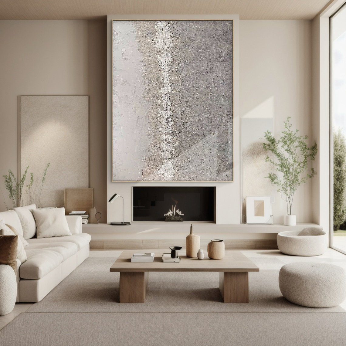 Eternal Sand – Wabi-Sabi Plaster Effect Grained Texture Zen Minimalist Painting | Japandi Organic Wabi-Sabi Living Room & Hallway Art