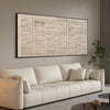 Rhythmic Lines – Modern Neutral Plaster Relief Linear Wabi-Sabi Painting | Japandi Organic Wabi-Sabi Living Room & Hallway Art
