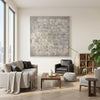 Time-Weaved Shadows – Wabi-Sabi Style Gray Minimalist Textured Painting | Modern Abstract Living Room Art