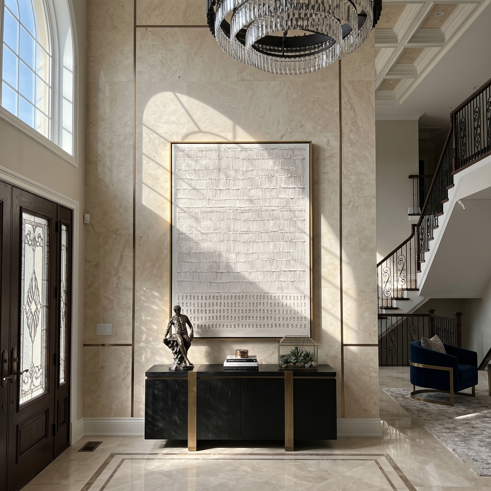 Ivory Seedscape – Textured White Relief Painting with Seed Dots | Wabi-Sabi Vertical Art