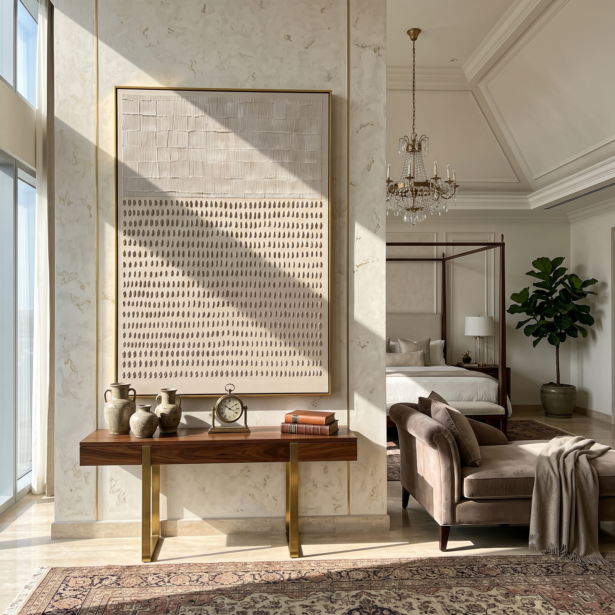 Pearl Relief – Layered Textured White Ridge Painting | Wabi-Sabi Vertical Art