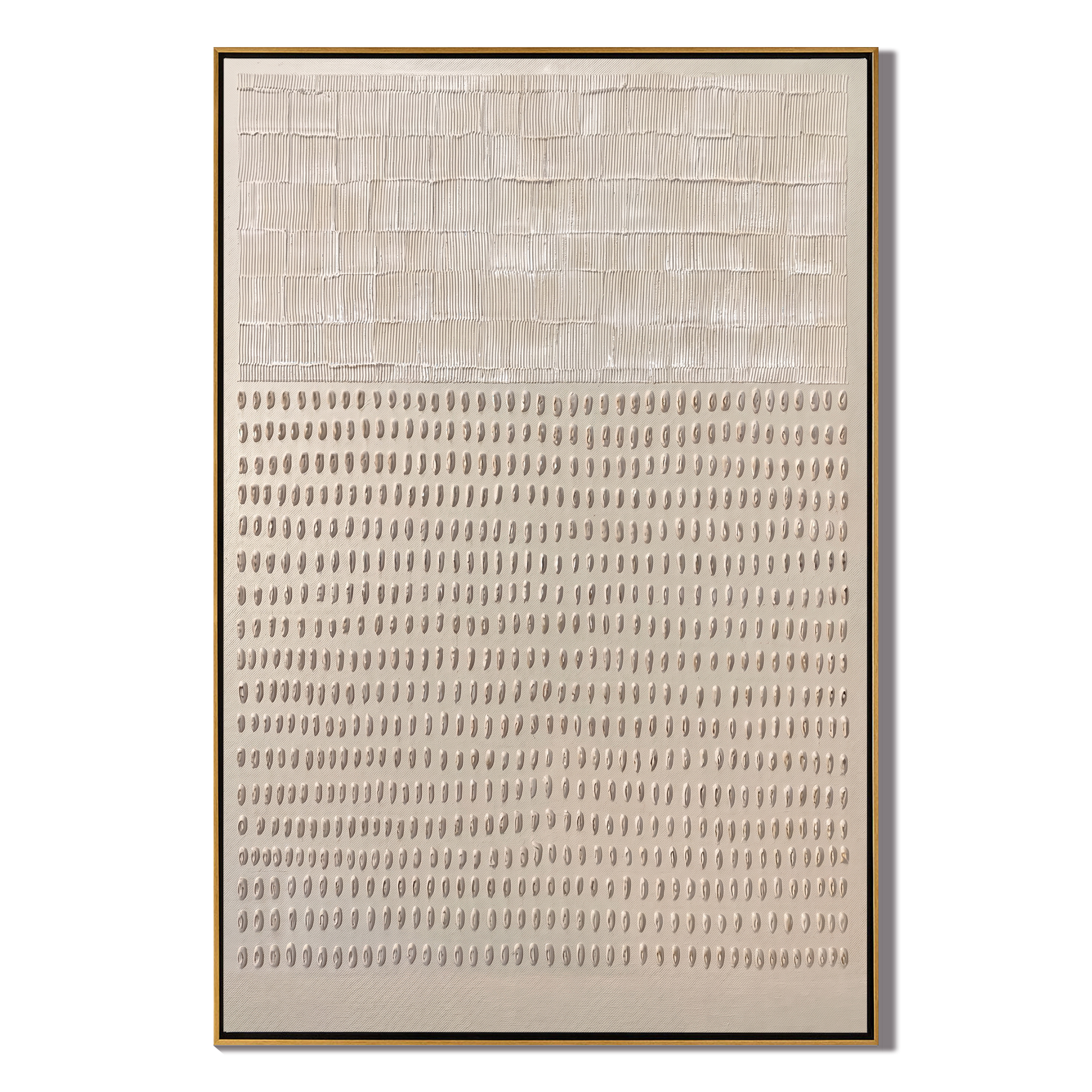 Pearl Relief – Layered Textured White Ridge Painting | Wabi-Sabi Vertical Art
