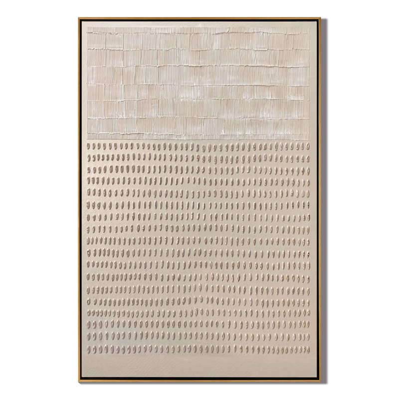 Pearl Relief – Layered Textured White Ridge Painting | Wabi-Sabi Vertical Art