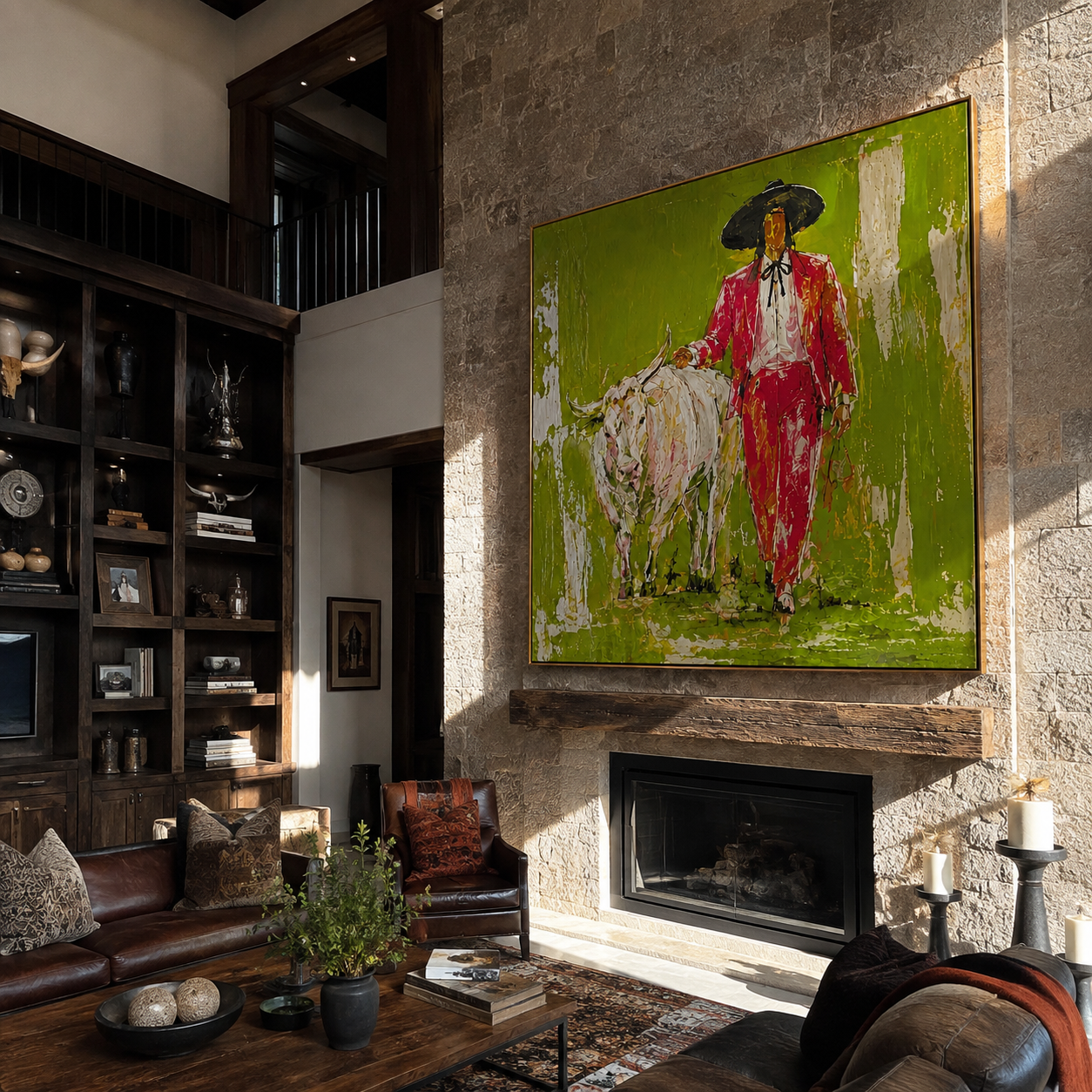 Scarlet Walk Crosses Green displayed in a layered residential setting