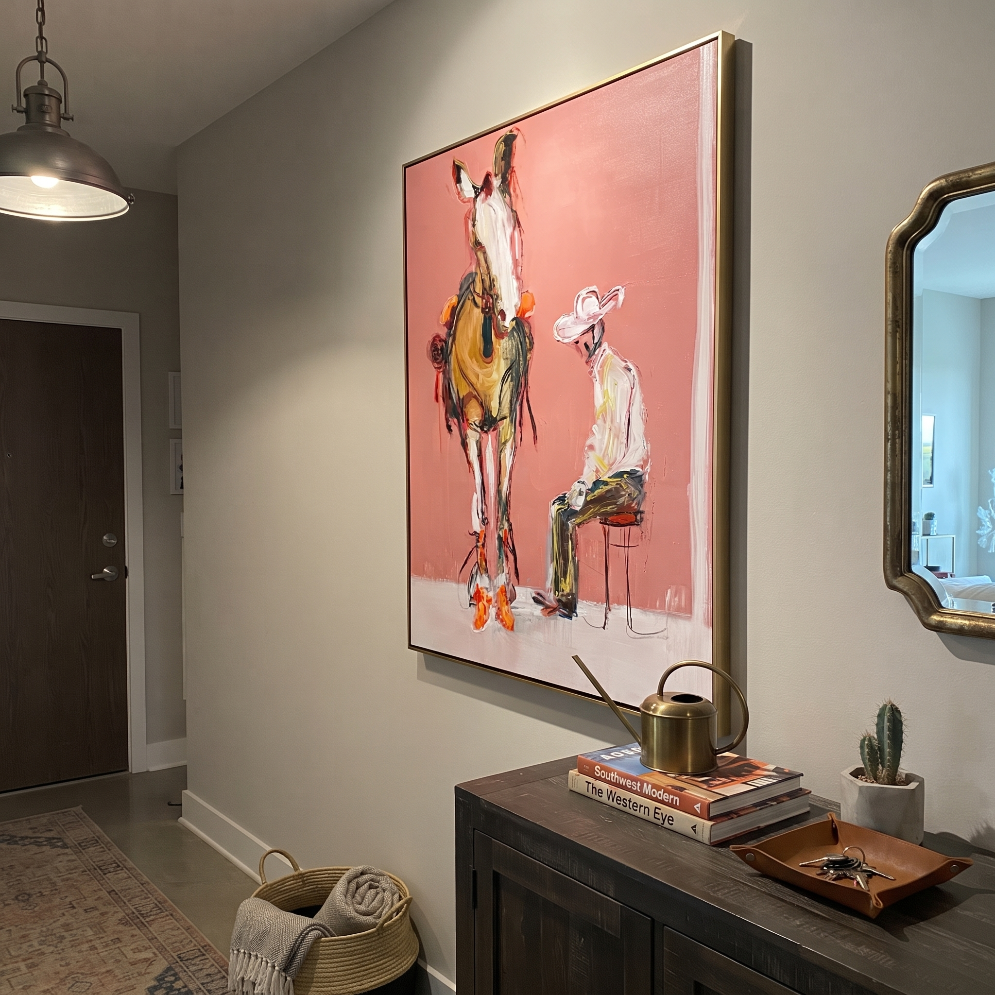 Quiet Chair Meets Horse displayed in a layered residential setting