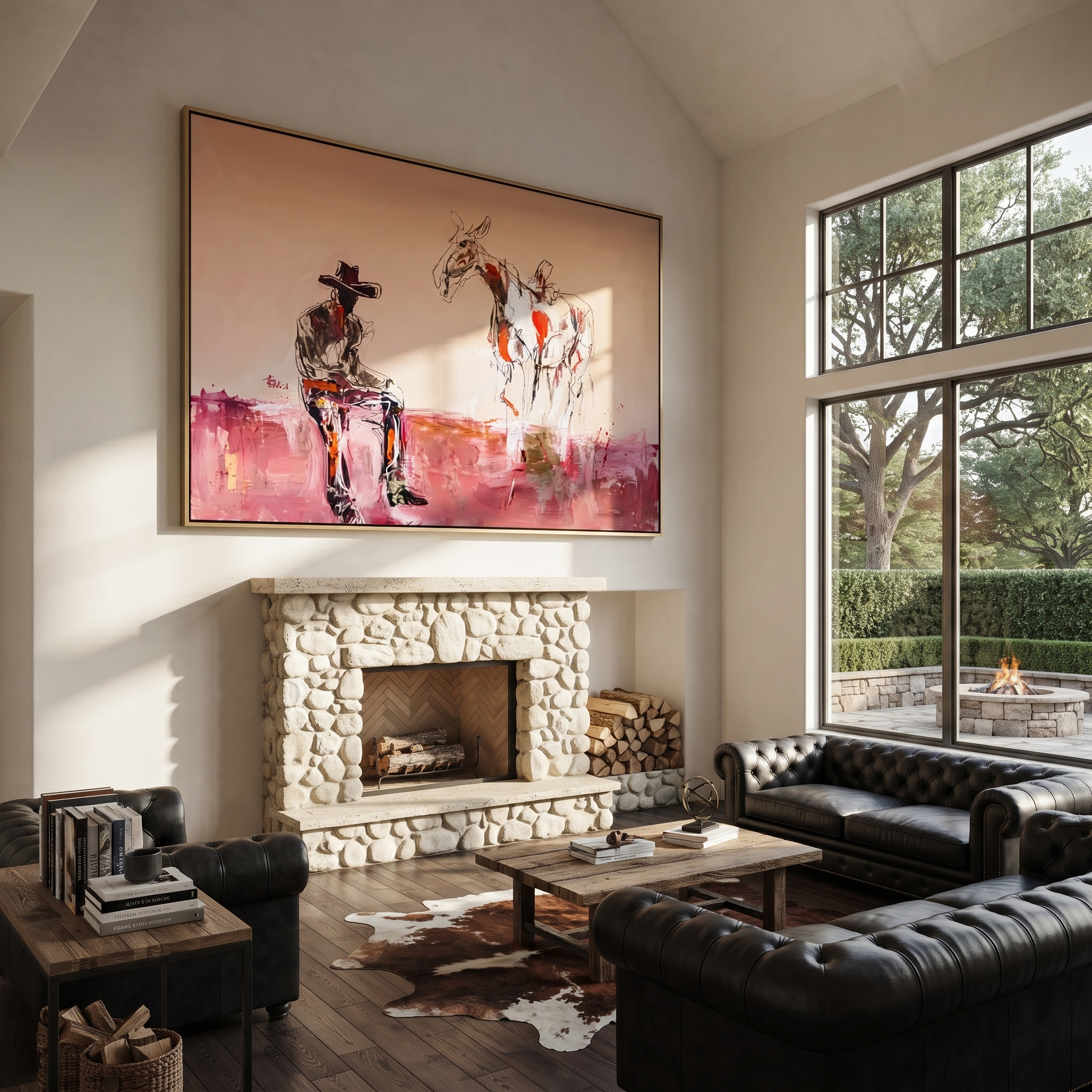 Pink Dust Holds Distance presented as a colorful interior focal point