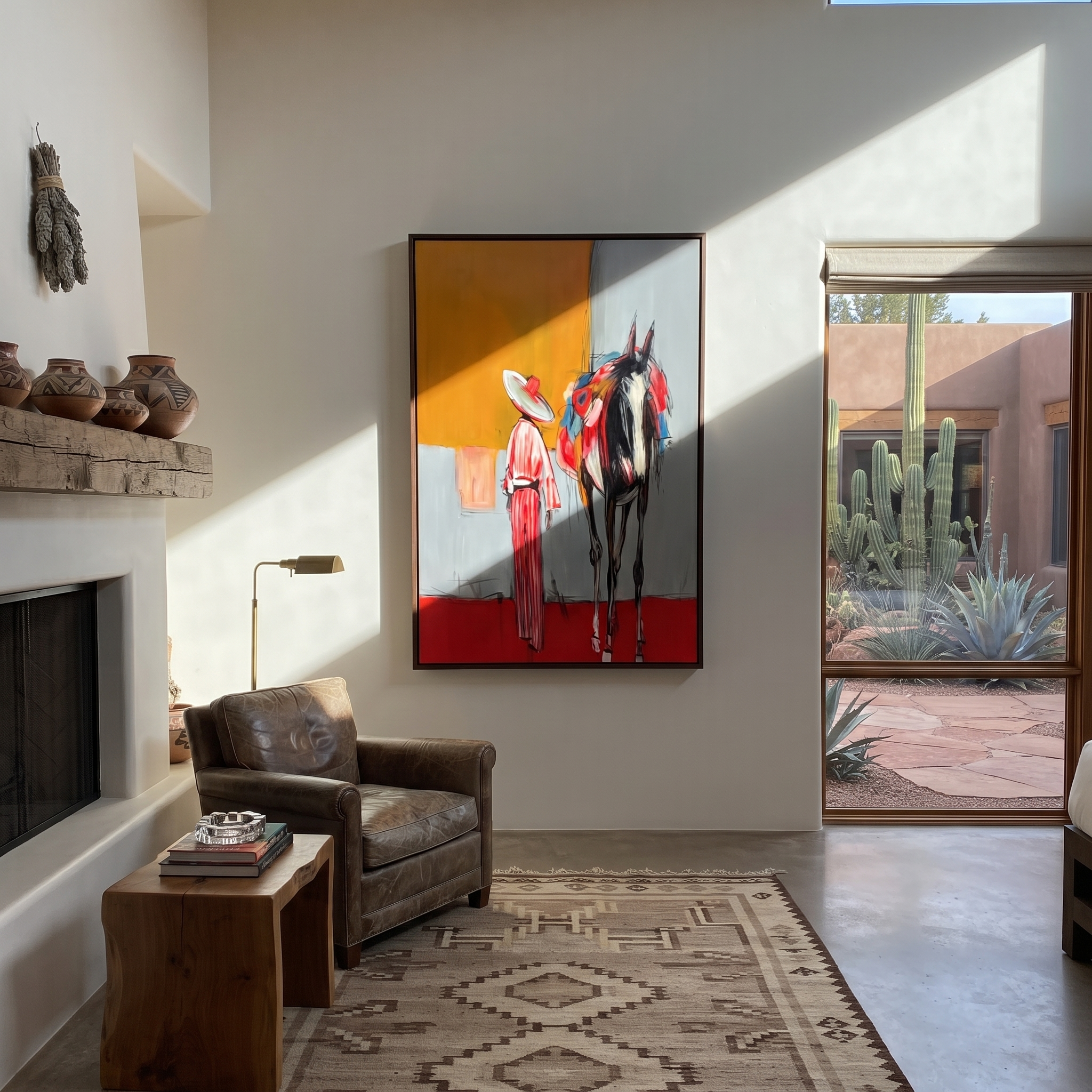 Red Hem Greets Midnight styled with warm modern furnishings
