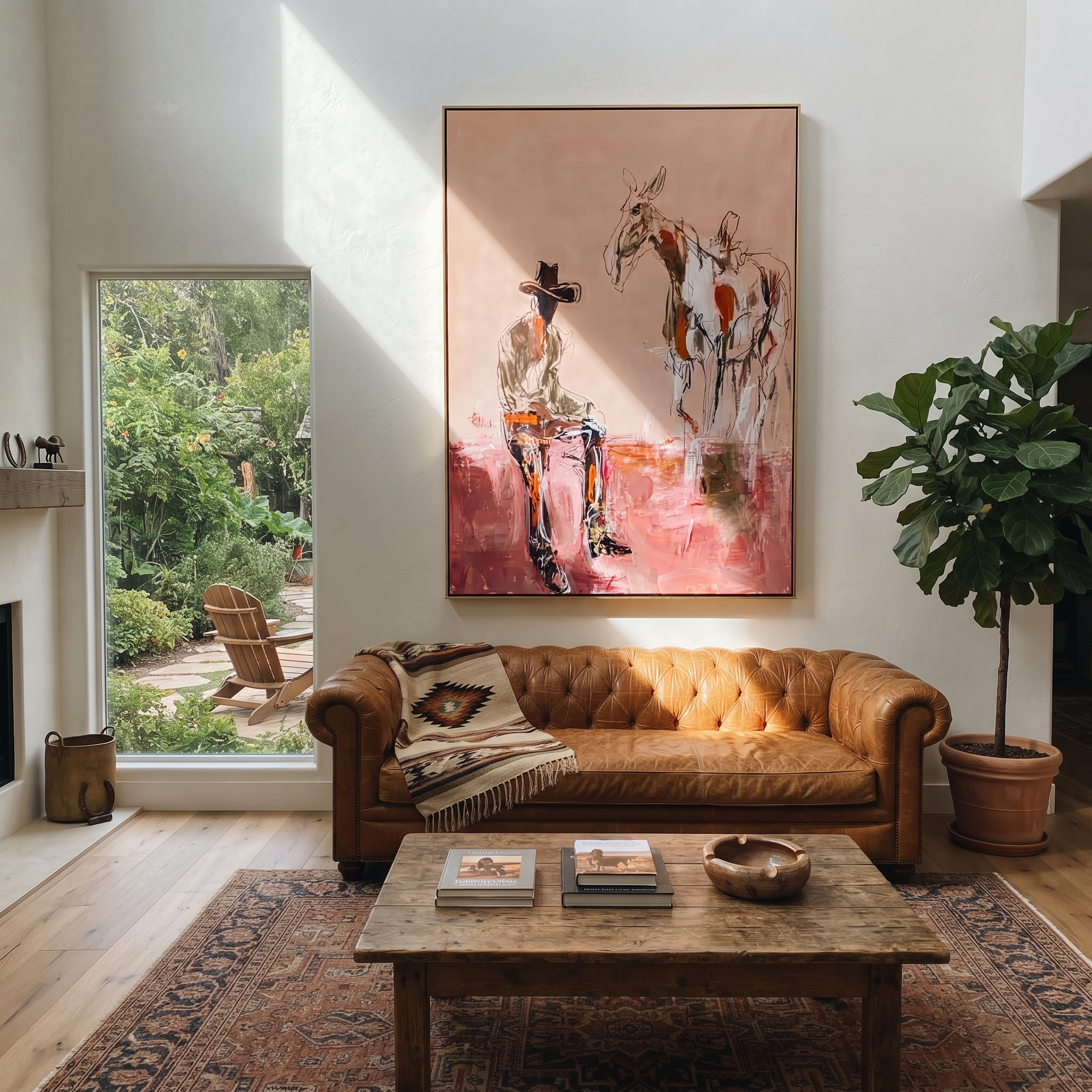 Blush Ground Holds Waiting styled with wood, linen, and modern decor