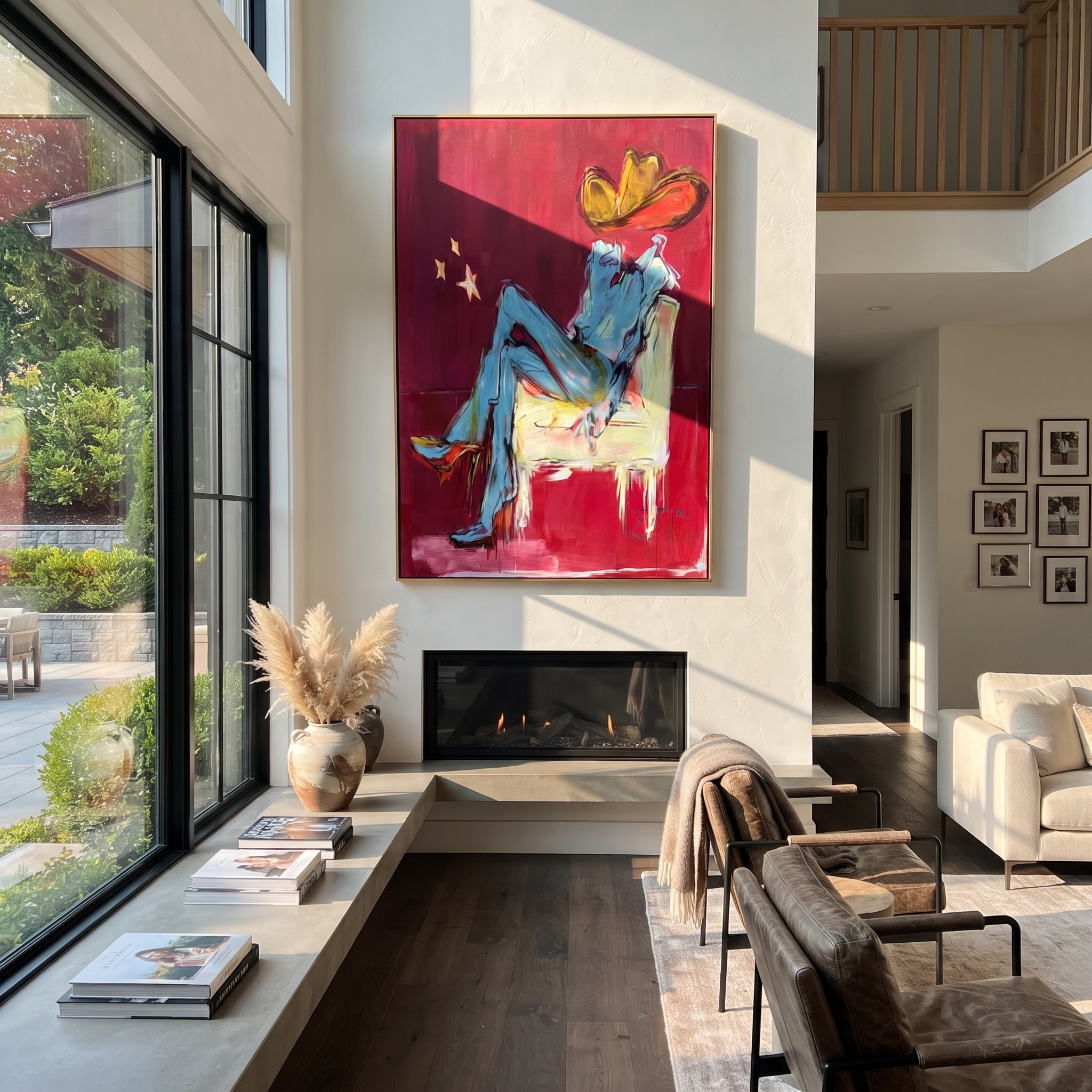 Blue Boots Rest Quietly displayed in a collected contemporary interior