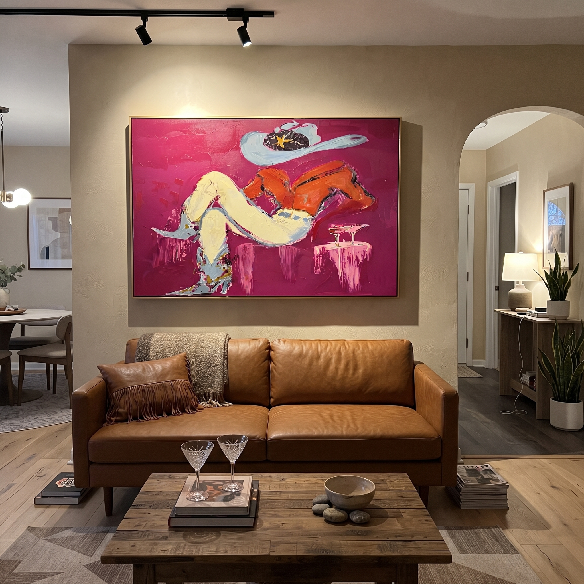 Red Shirt Dreams Sideways presented as a colorful interior focal point
