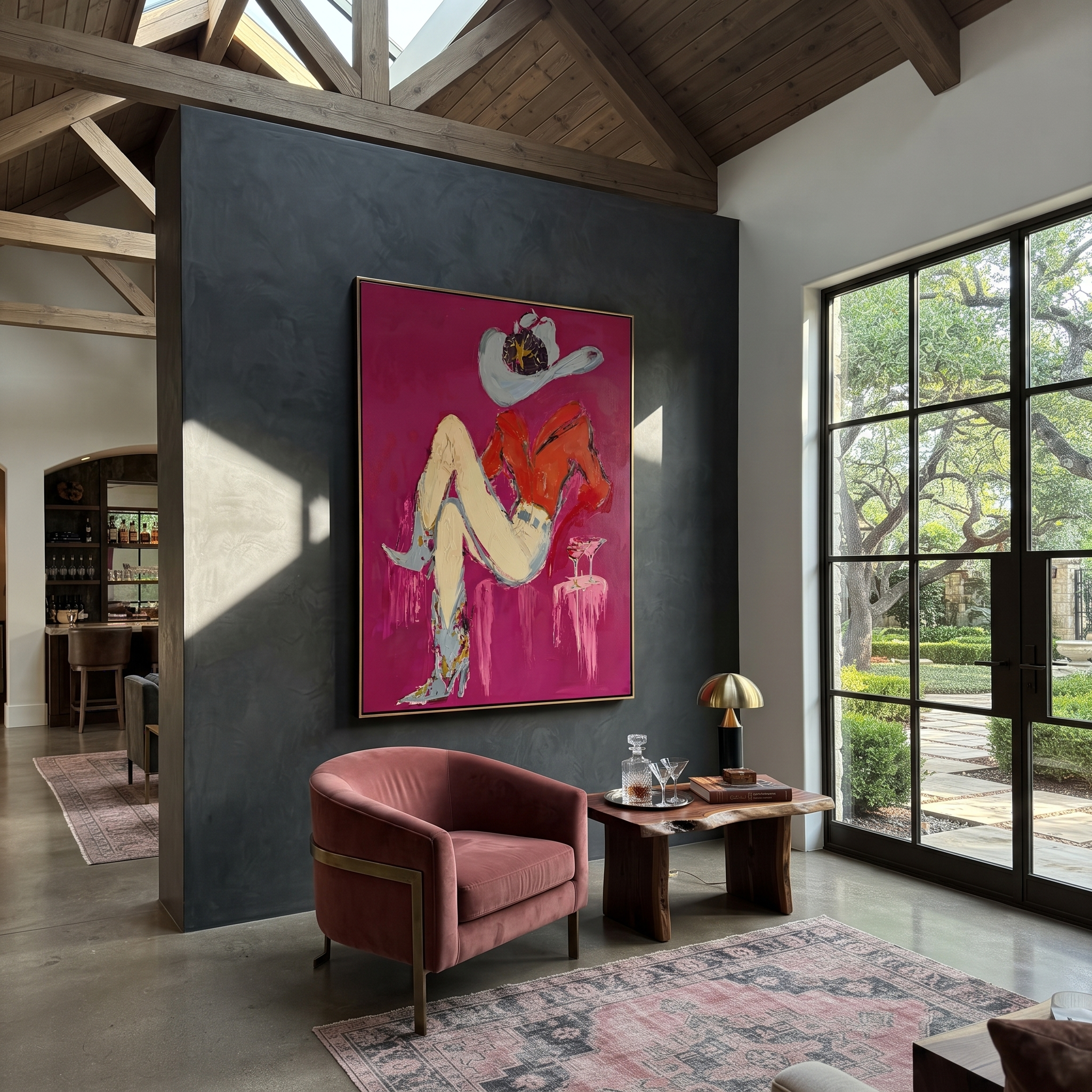 Scarlet Hat Guards Rest displayed in a layered residential setting