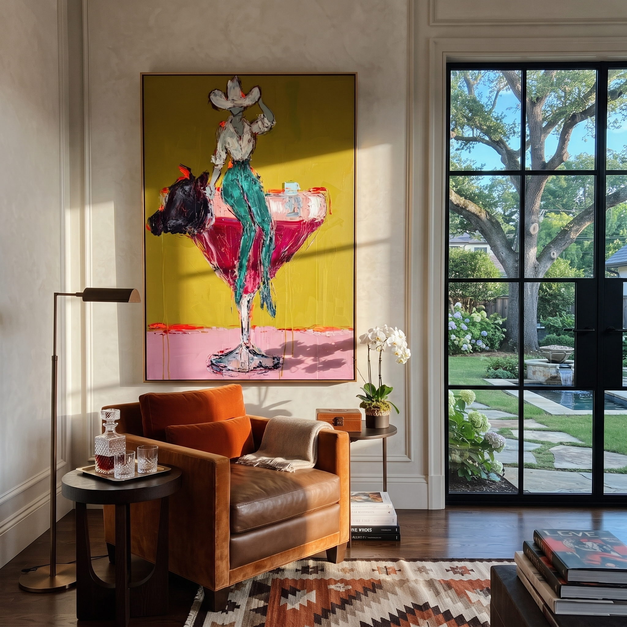 Teal Trousers Balance Gold displayed in a collected contemporary interior