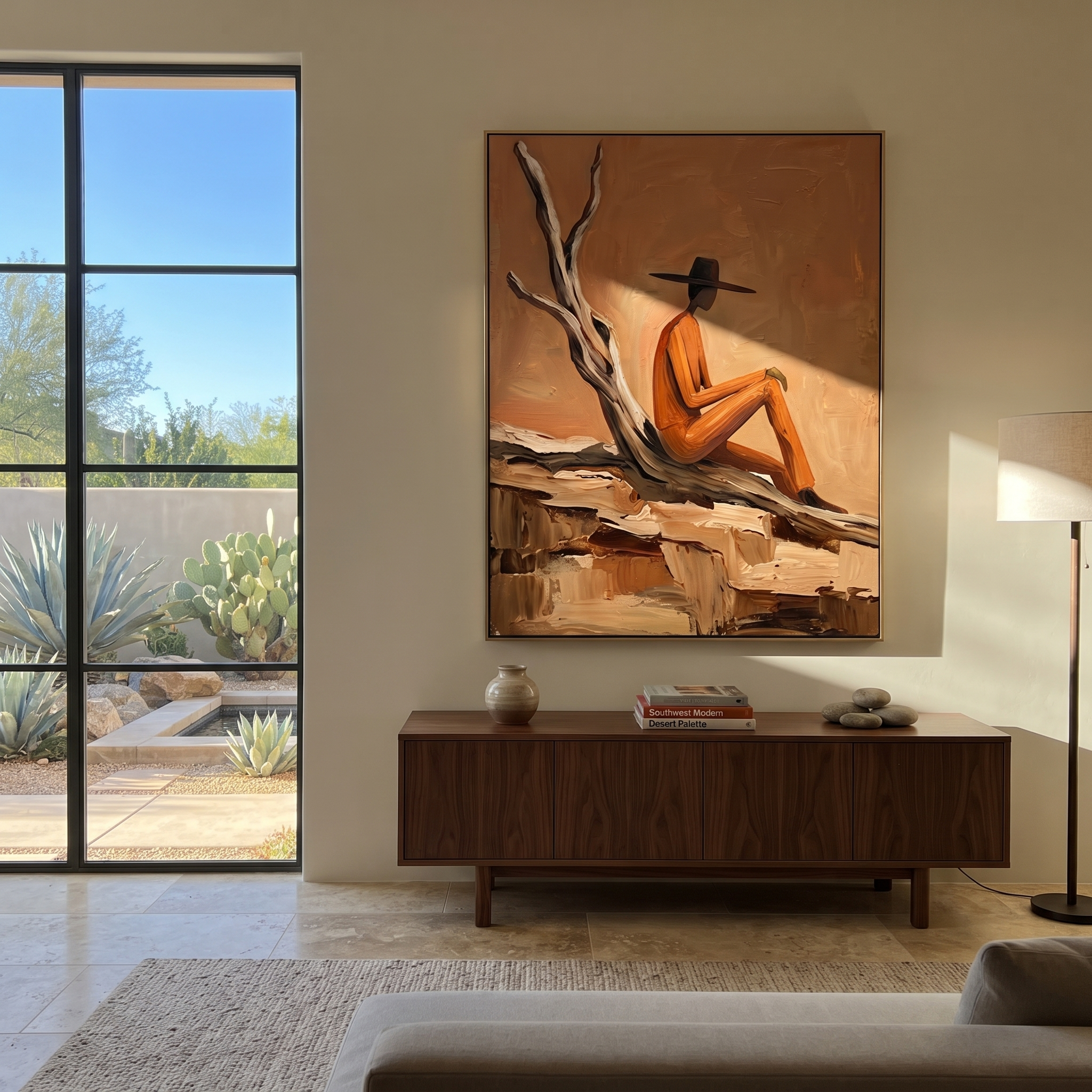 Deadwood Keeps His Counsel displayed in a collected contemporary interior