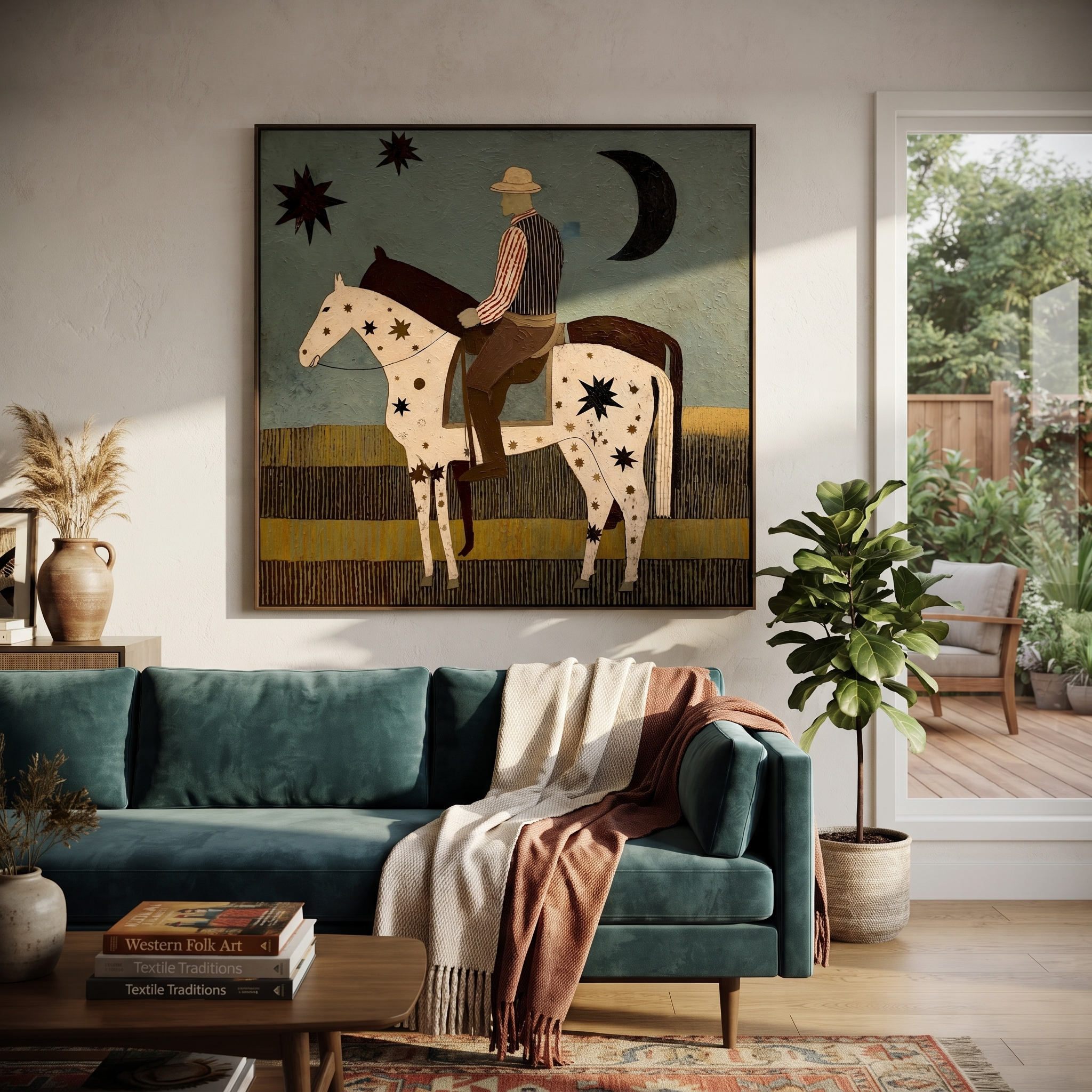 Star Horse Crosses Moonlight styled with warm modern furnishings
