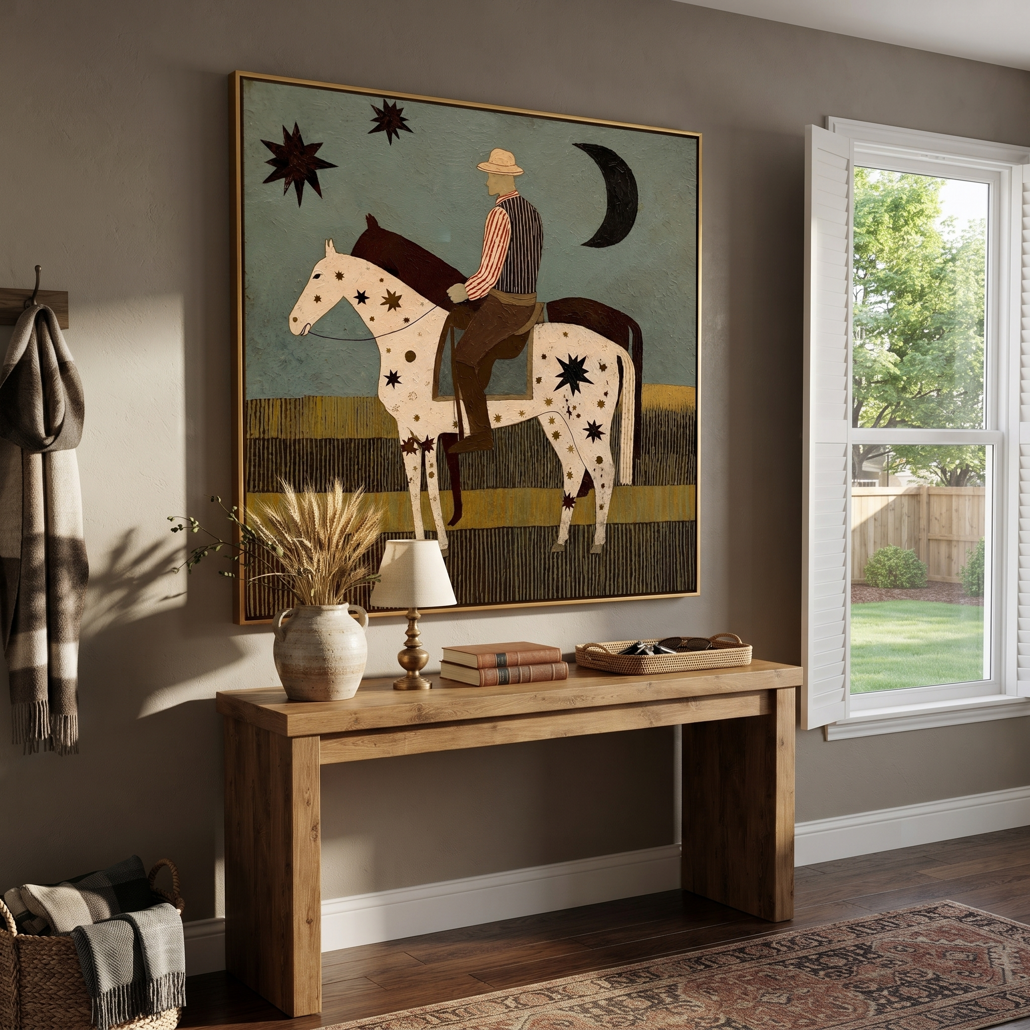 Star Horse Crosses Moonlight presented as a colorful interior focal point