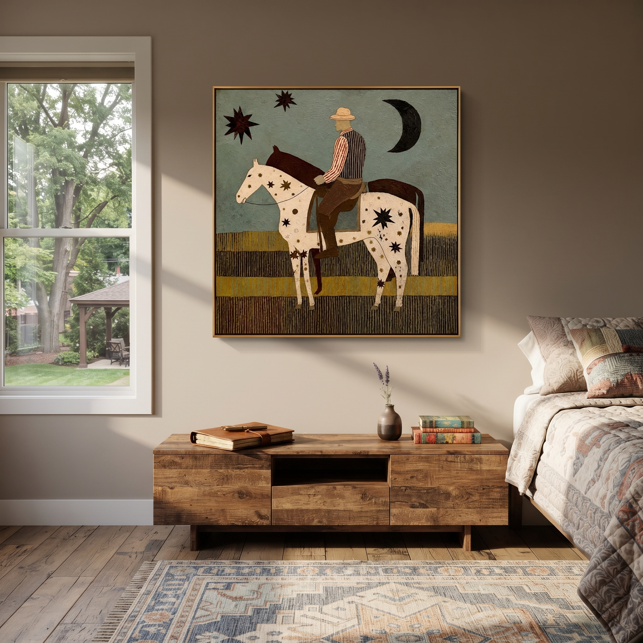 Star Horse Crosses Moonlight displayed in a layered residential setting