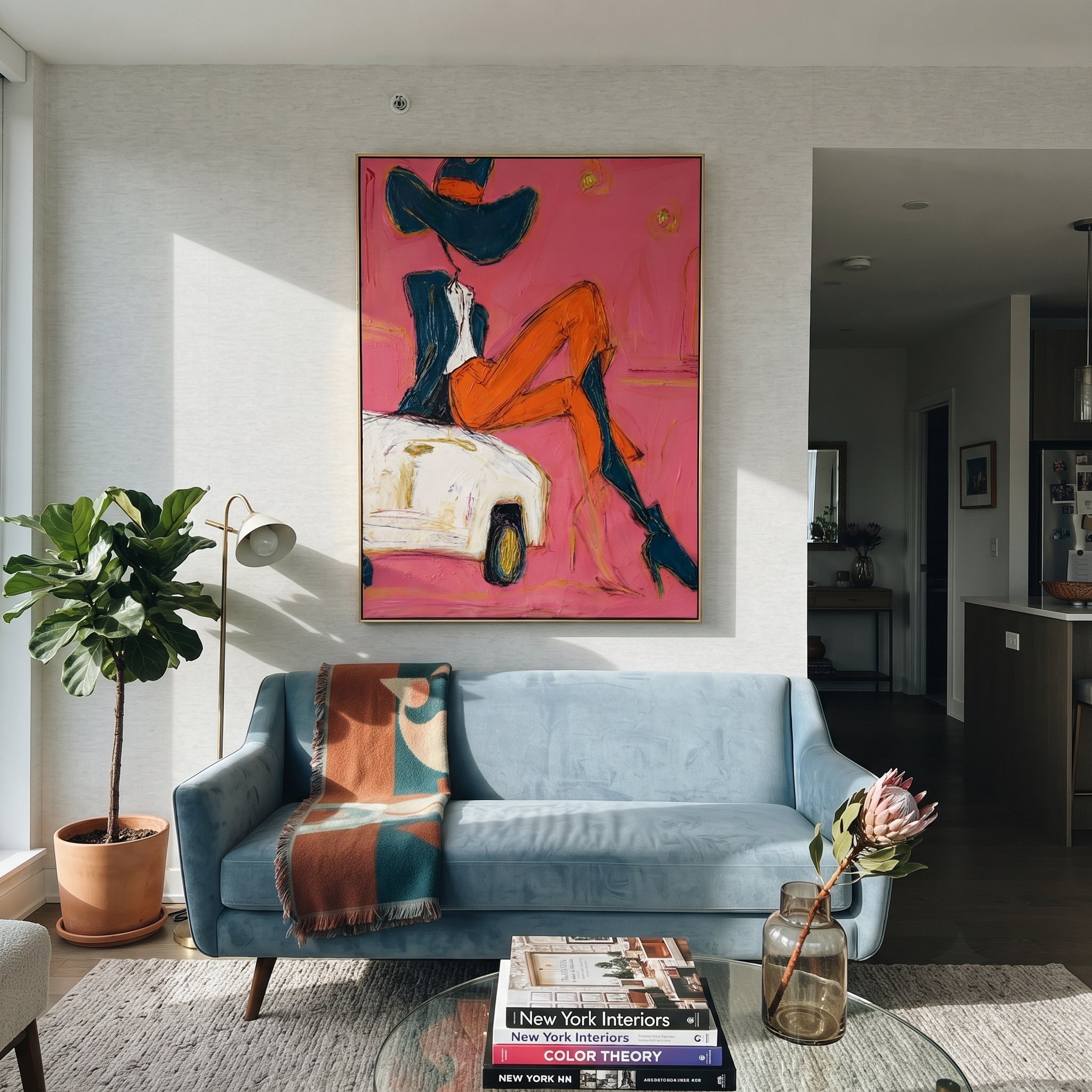 Orange Legs Chase Chrome presented as a colorful interior focal point