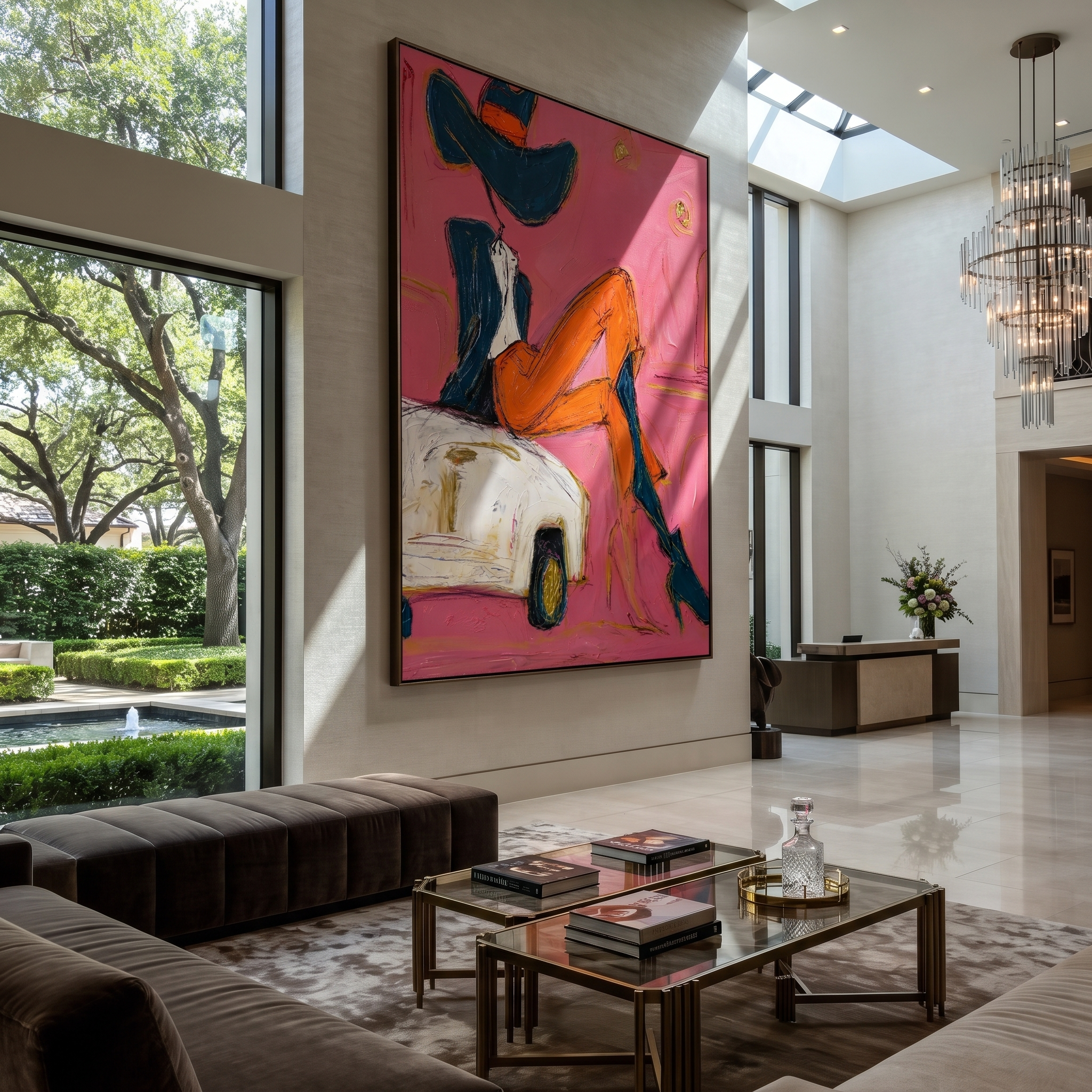 Orange Legs Chase Chrome styled with wood, linen, and modern decor