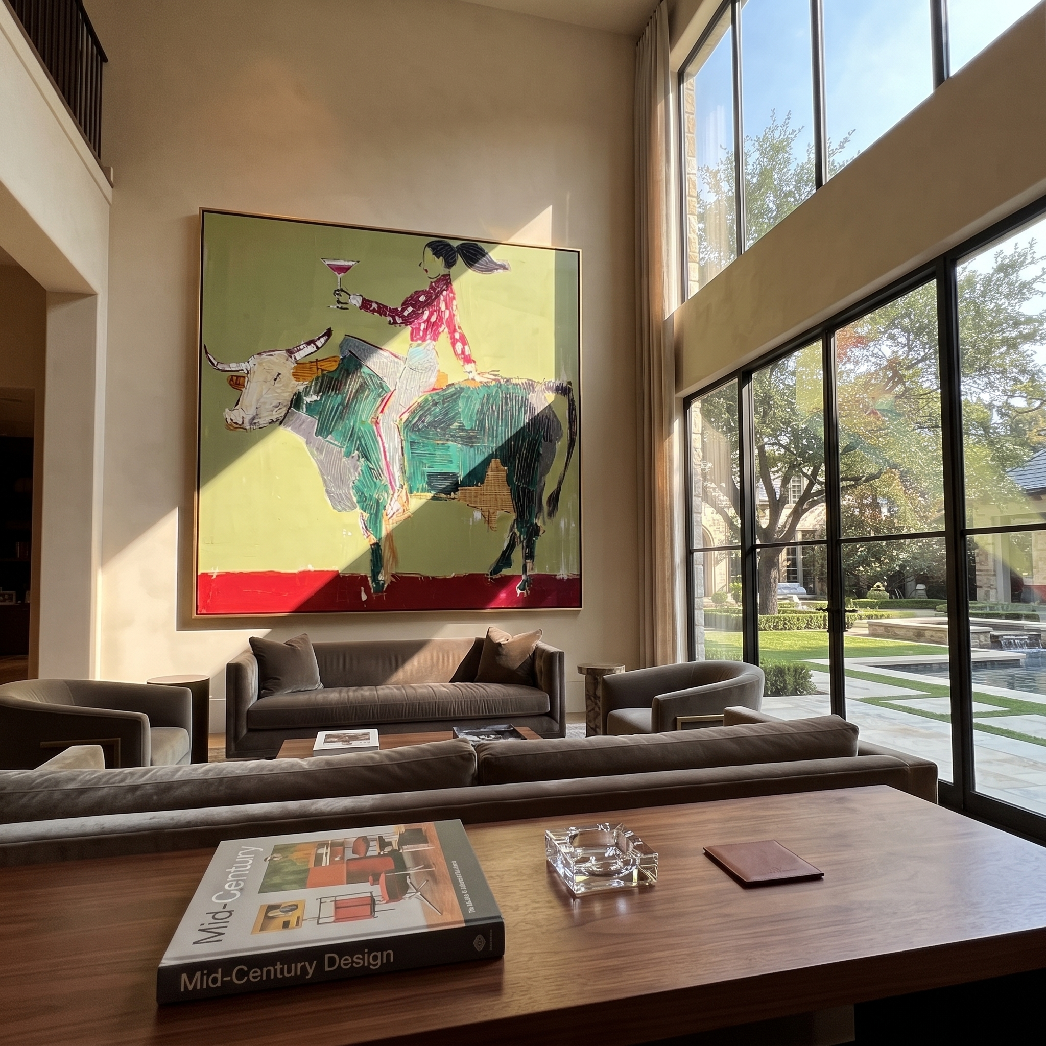 Green Horns Carry Leisure displayed in a collected contemporary interior