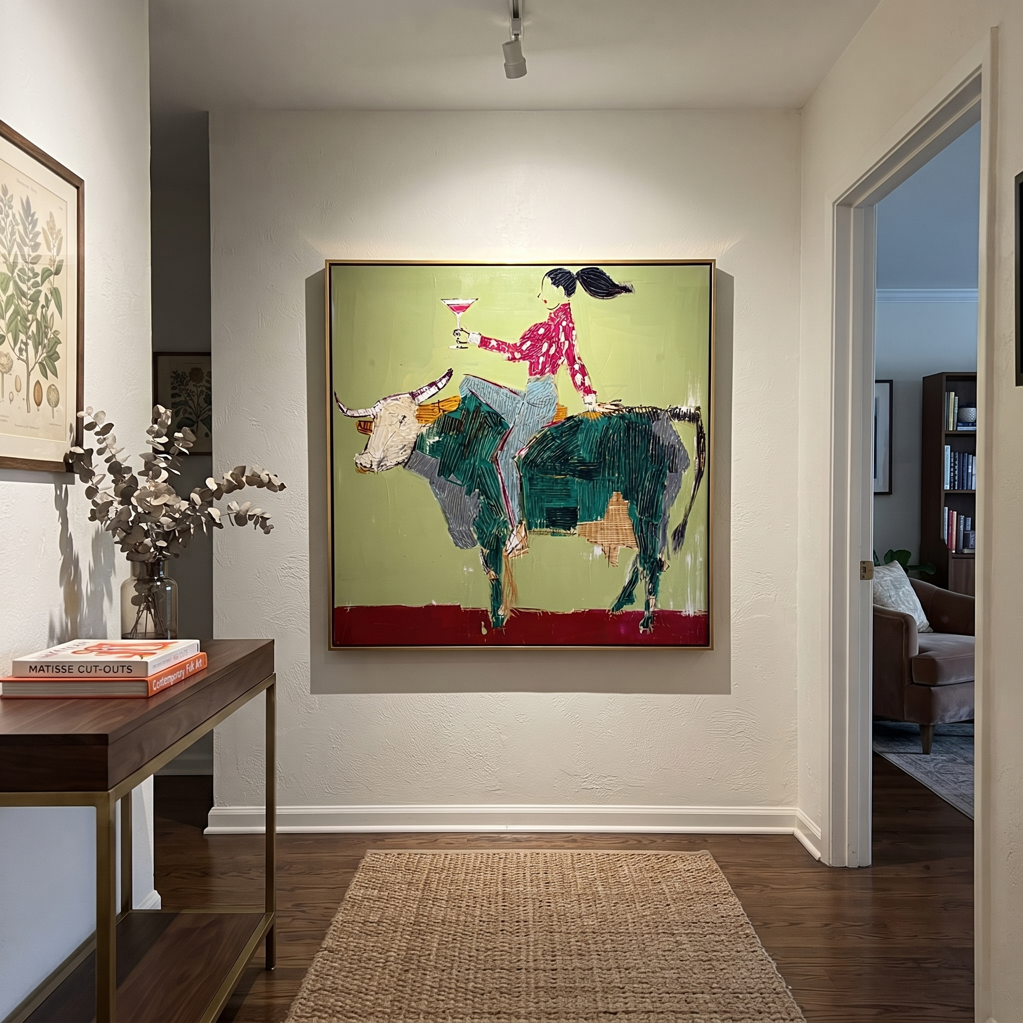 Green Horns Carry Leisure presented as a colorful interior focal point