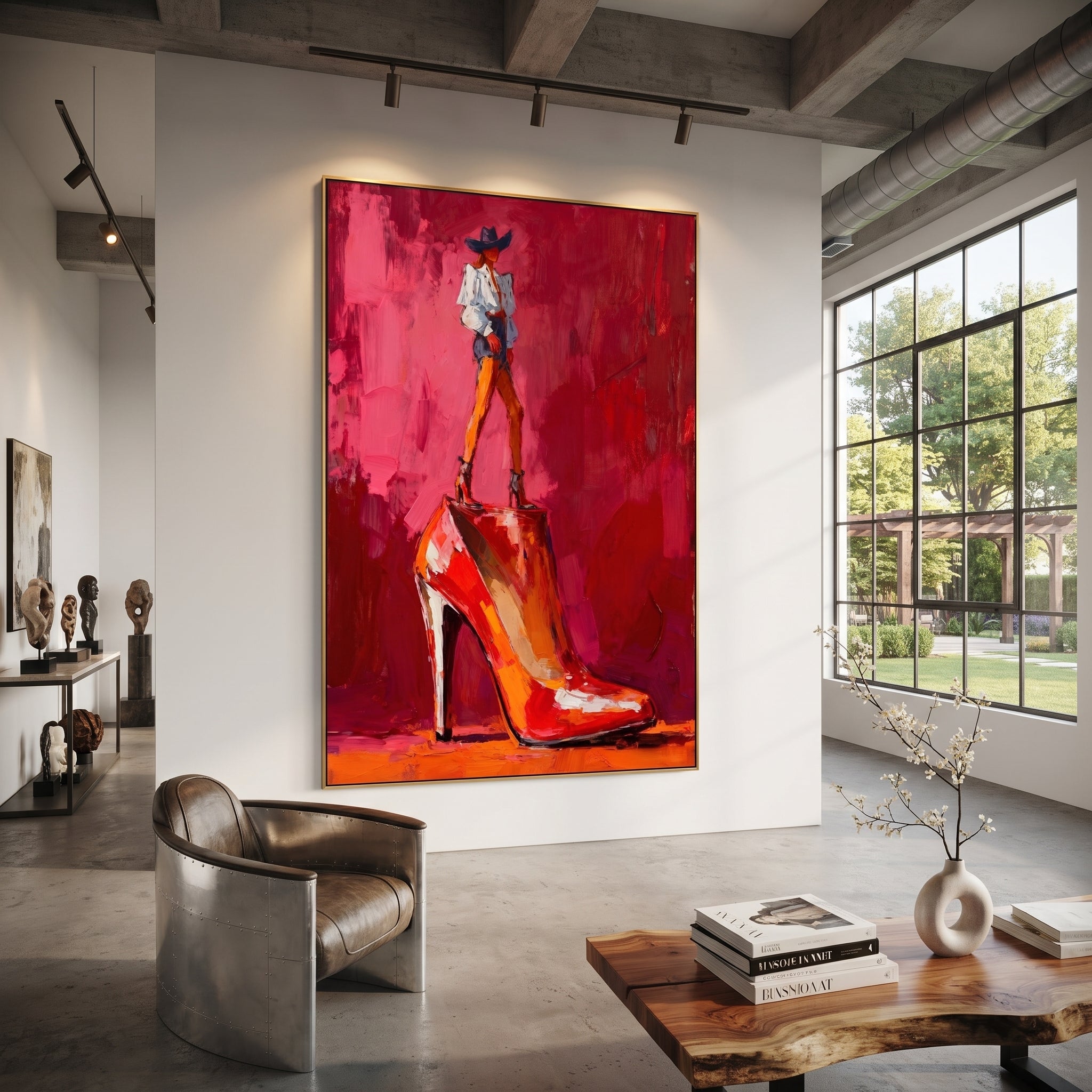 Red Heel Holds Rider displayed in a layered residential setting