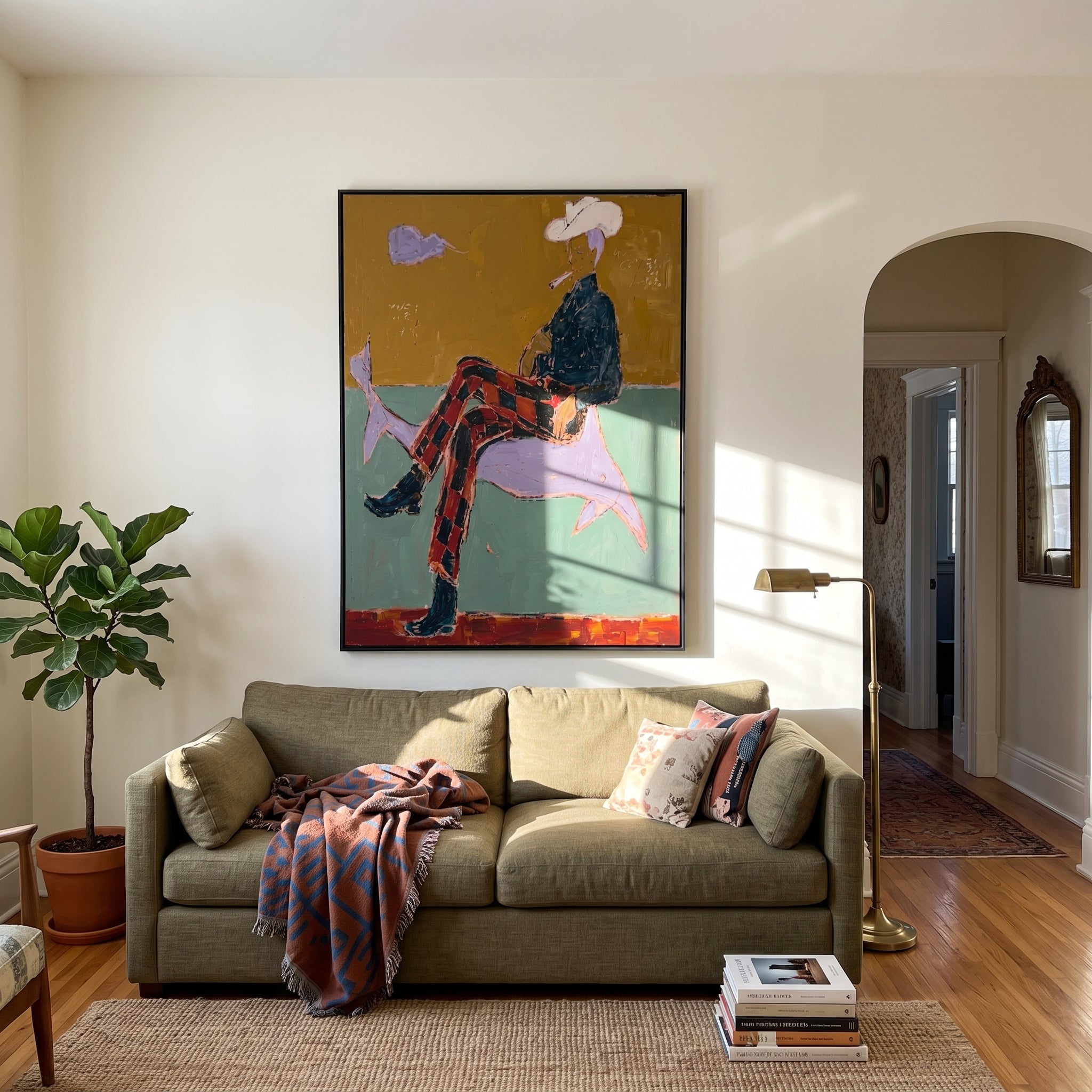 Plaid Legs Cross Silver styled with warm modern furnishings