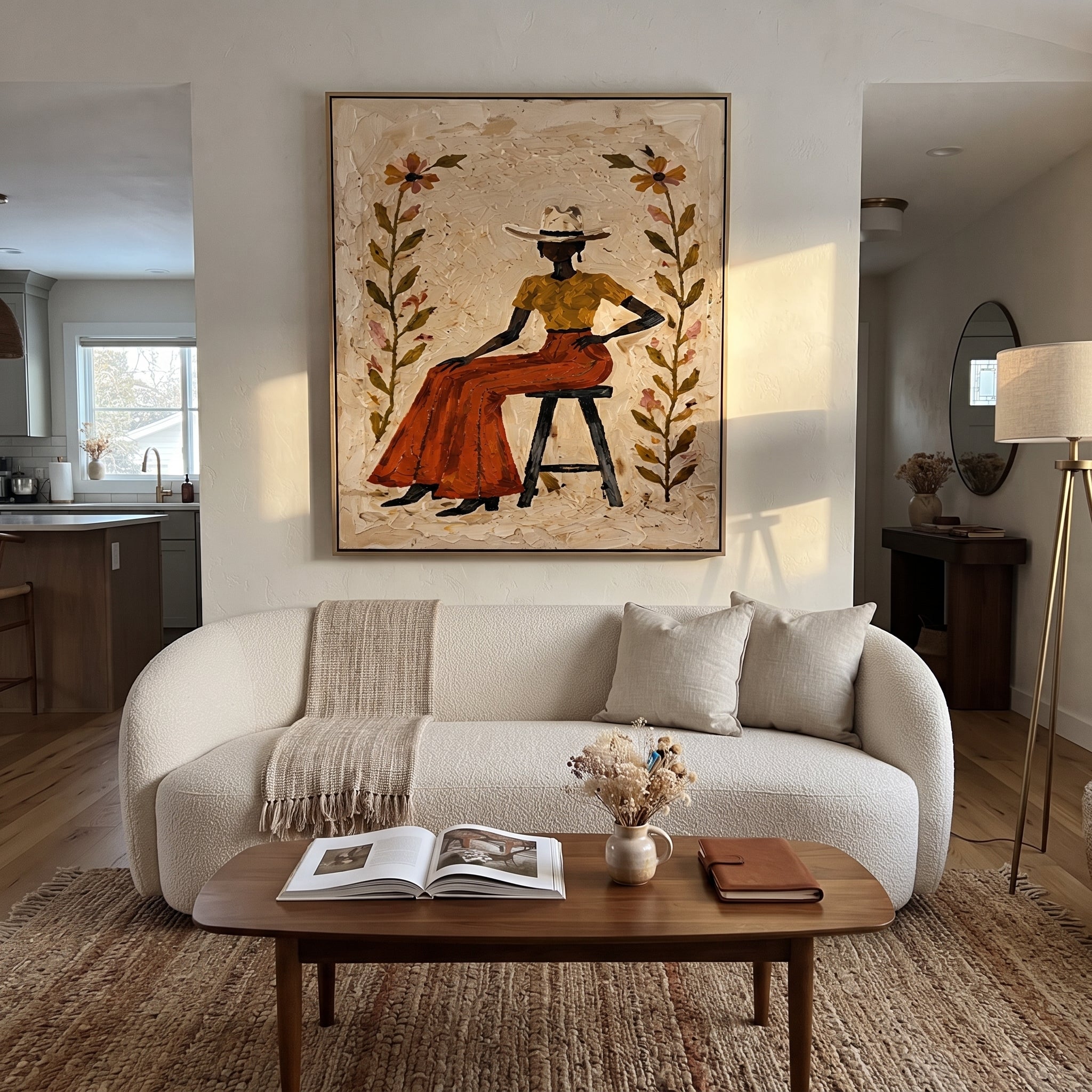 Flowers Guard Terra Skirt presented as a colorful interior focal point