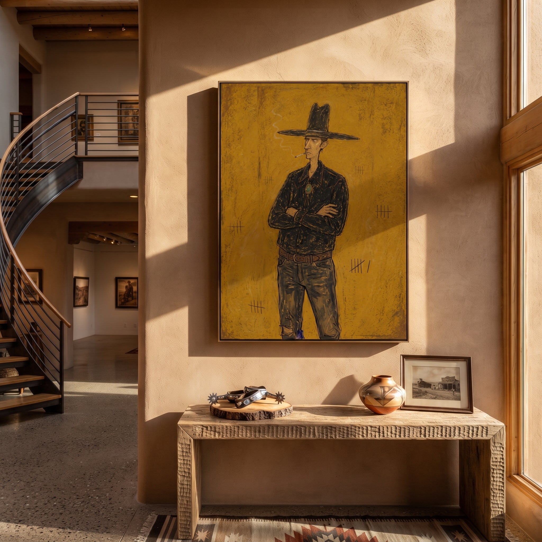 Black Hat Counts Time presented as a colorful interior focal point