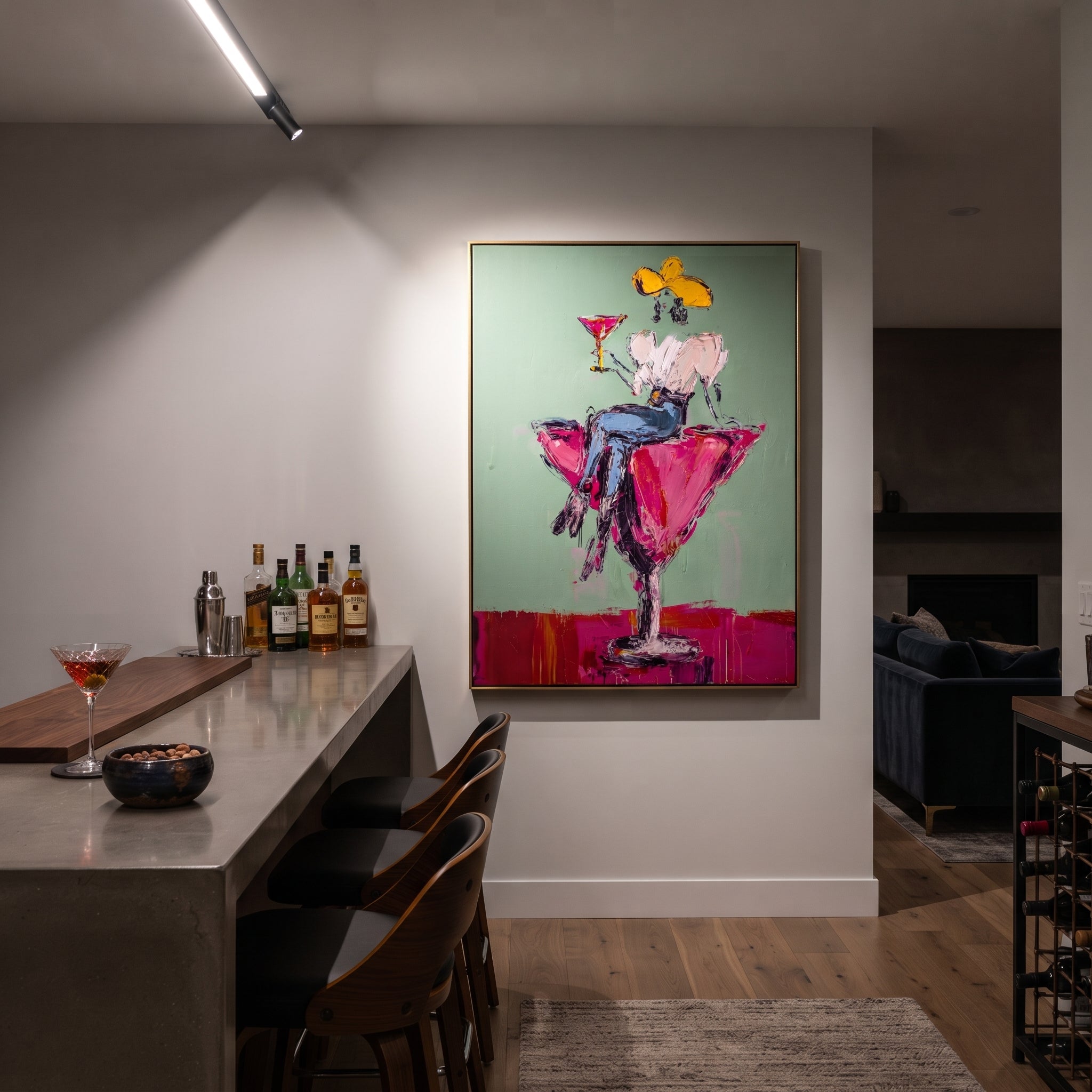 Magenta Glass Holds White presented as a colorful interior focal point