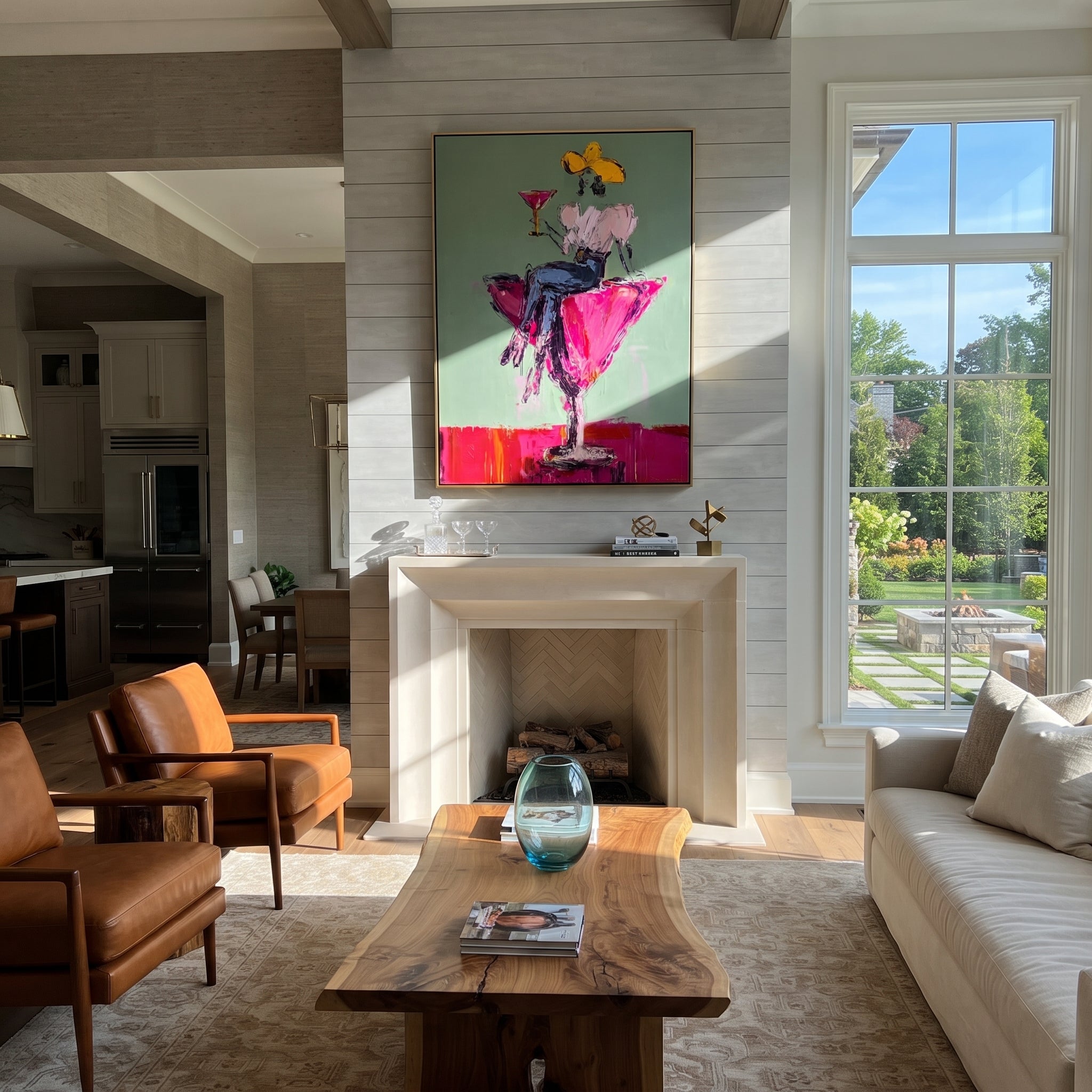 Magenta Glass Holds White displayed in a layered residential setting