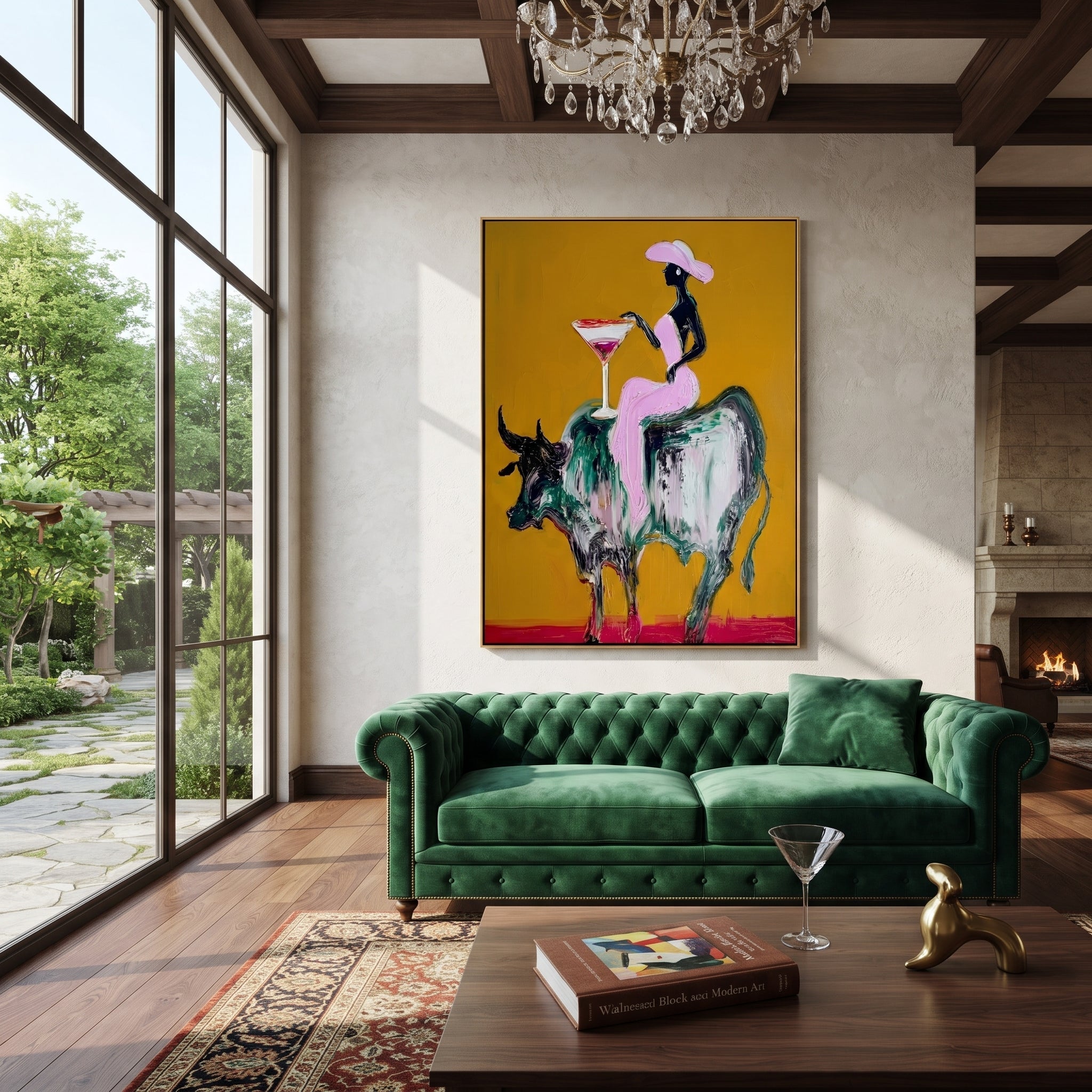 Golden Ground Raises Toast presented as a colorful interior focal point