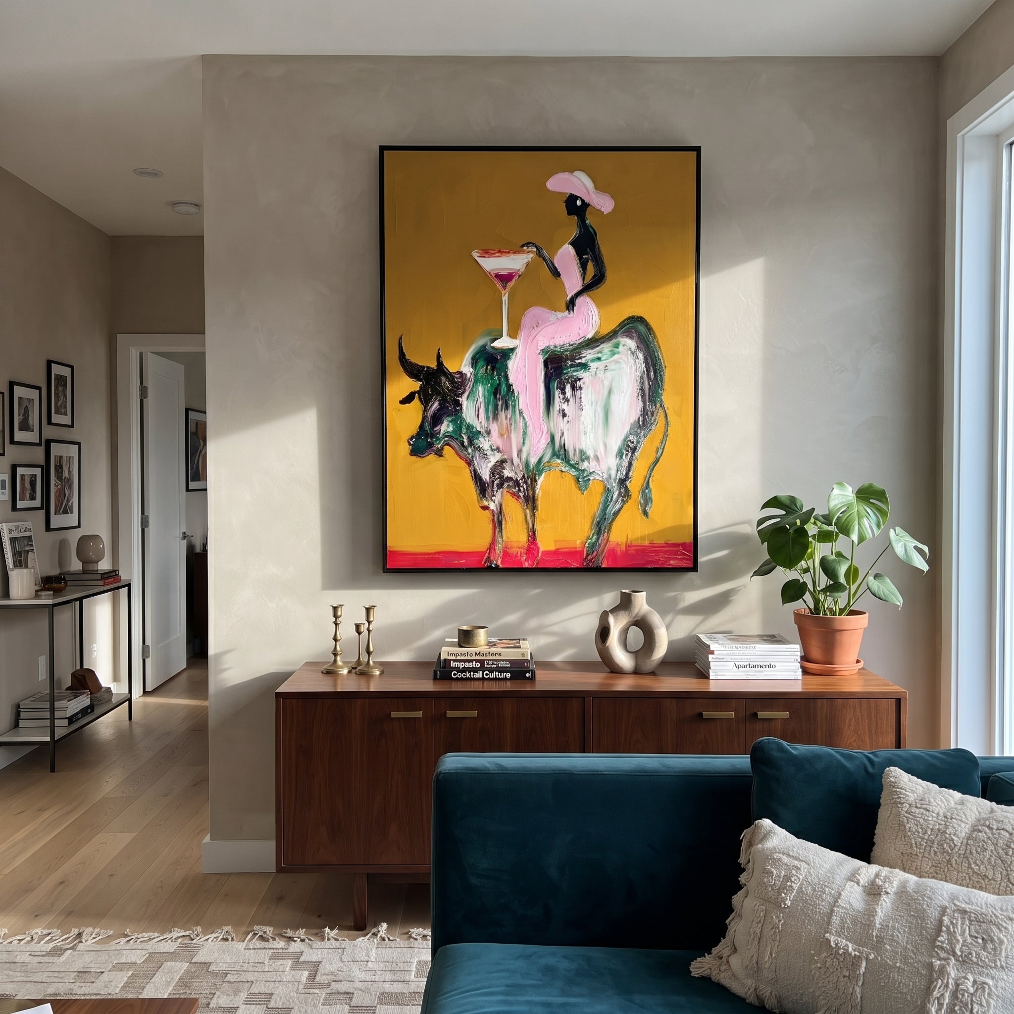 Golden Ground Raises Toast displayed in a layered residential setting