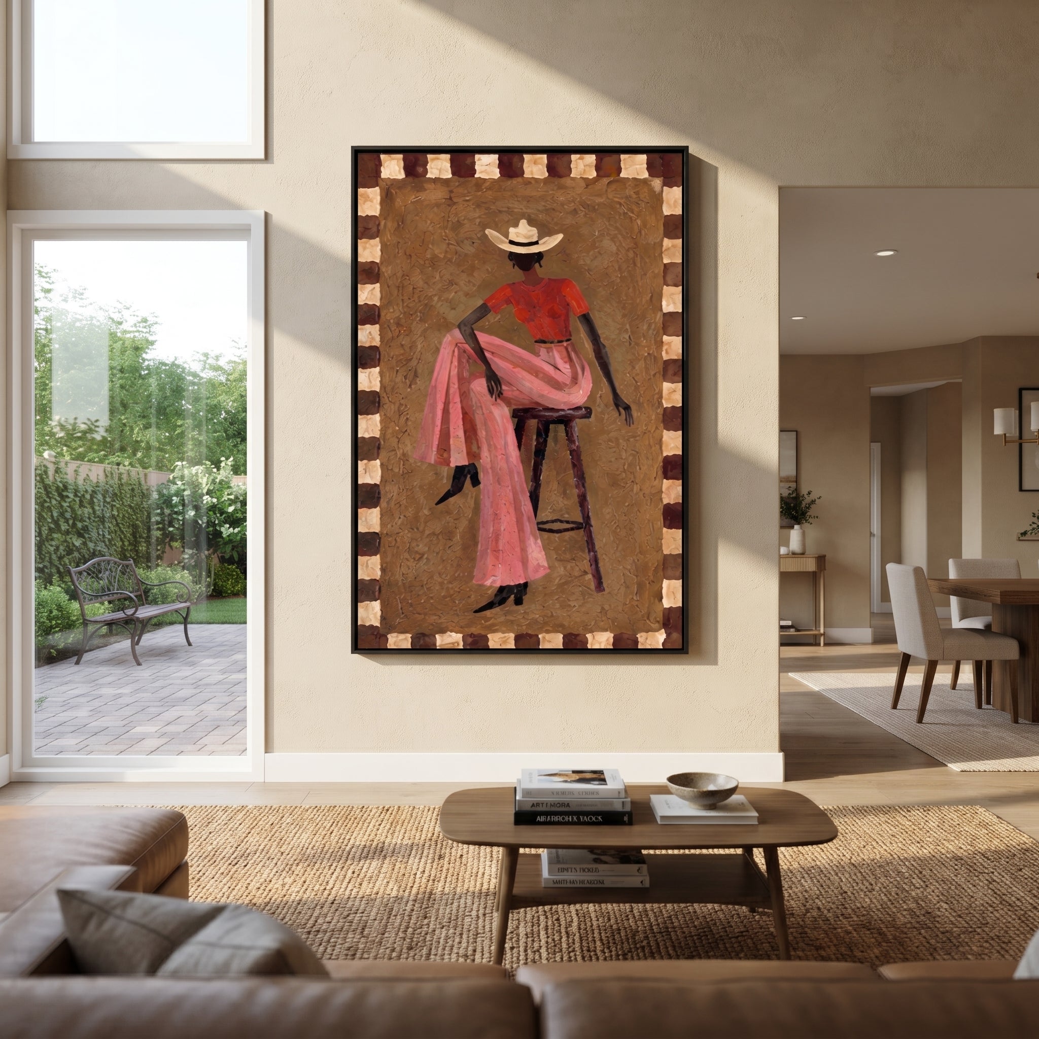 Pink Skirt Keeps Poise displayed in a collected contemporary interior