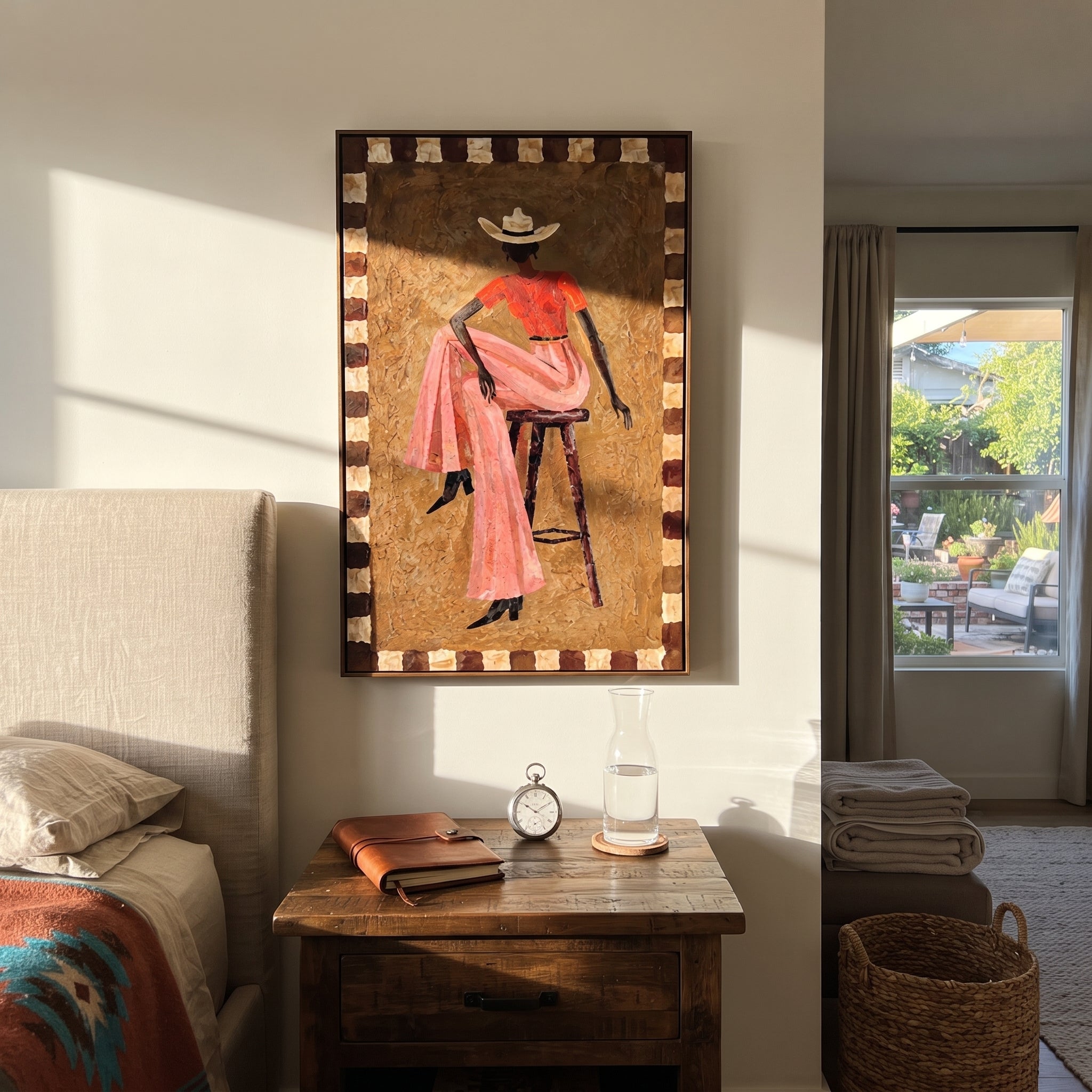 Pink Skirt Keeps Poise displayed in a layered residential setting