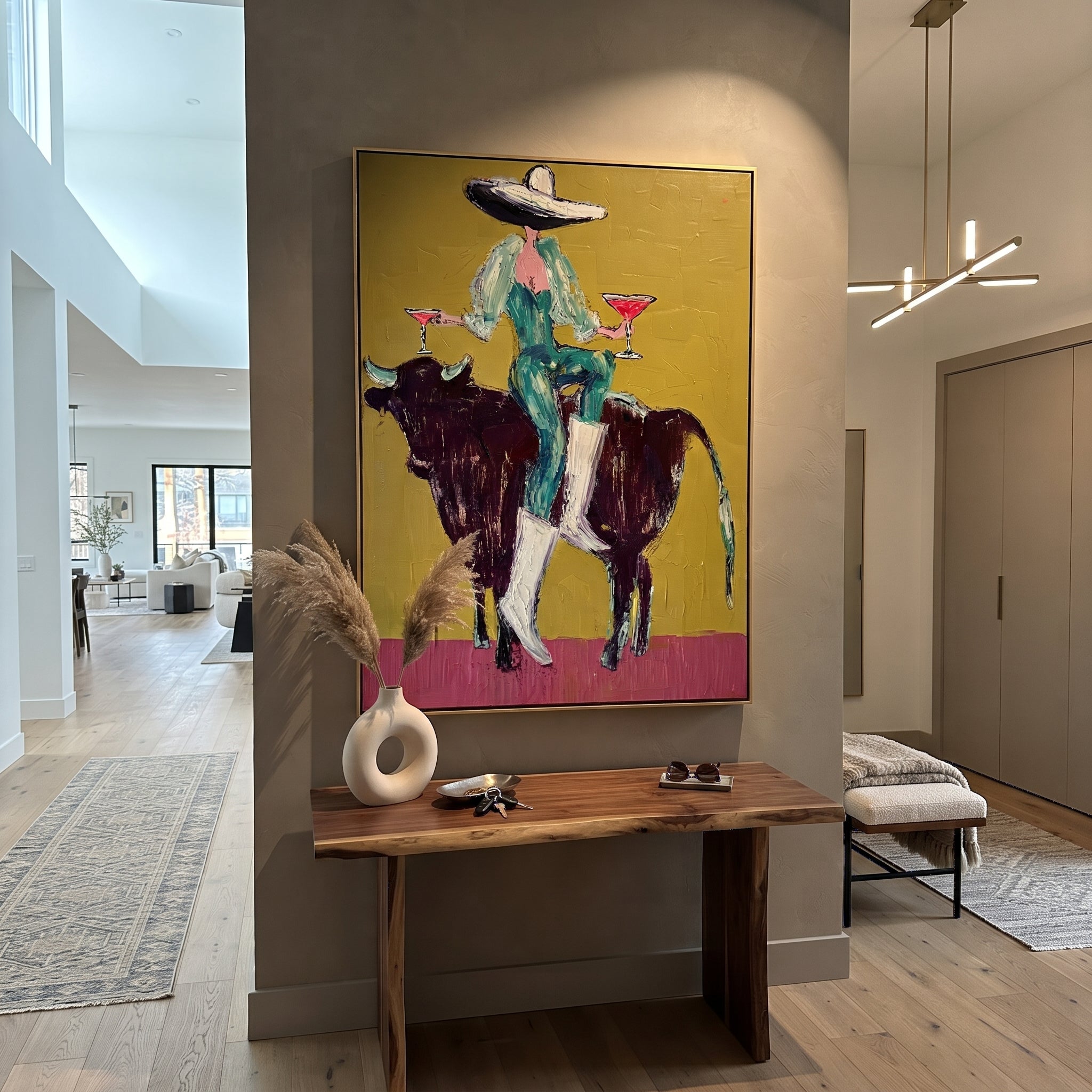 Twin Glasses Balance Night displayed in a collected contemporary interior