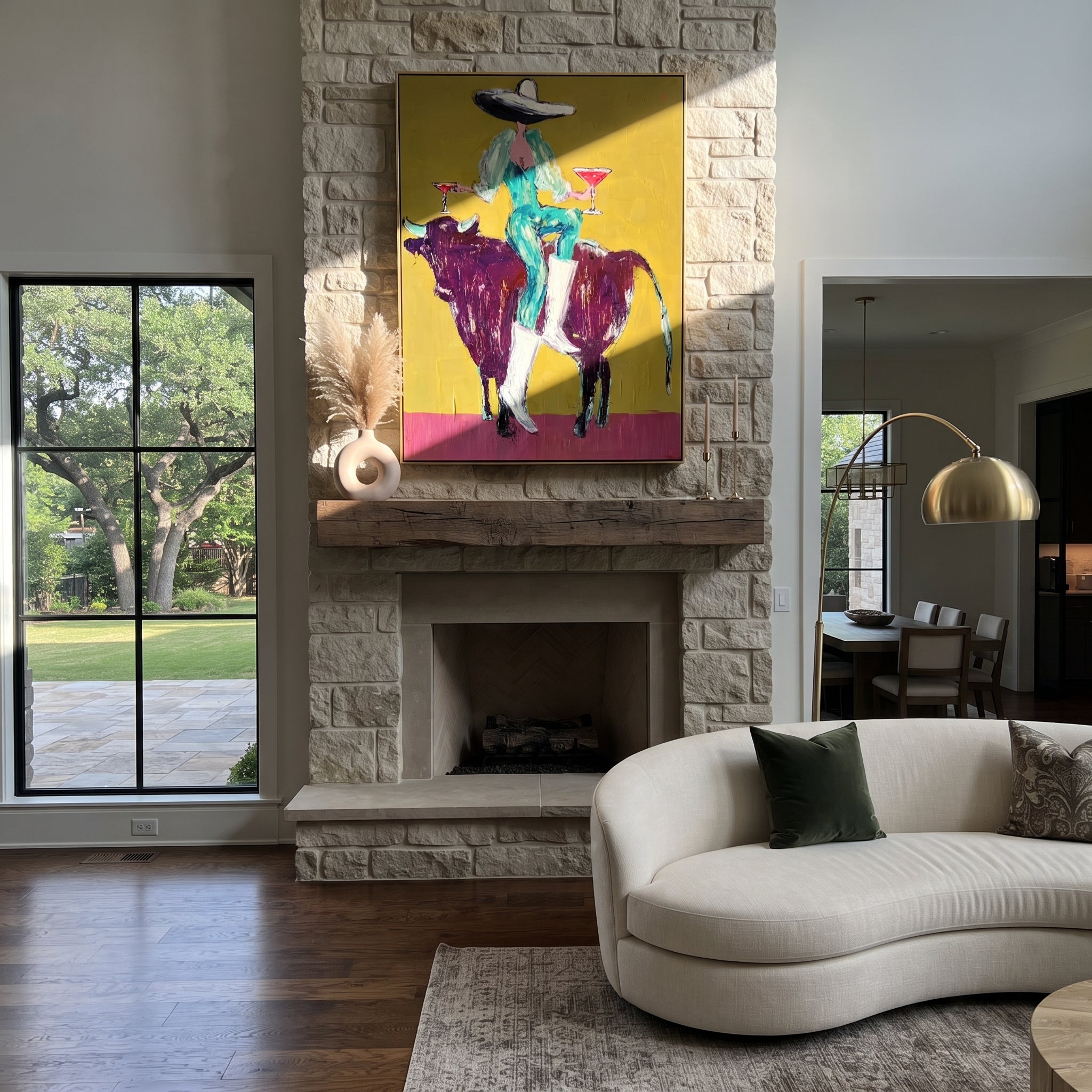 Twin Glasses Balance Night displayed in a layered residential setting