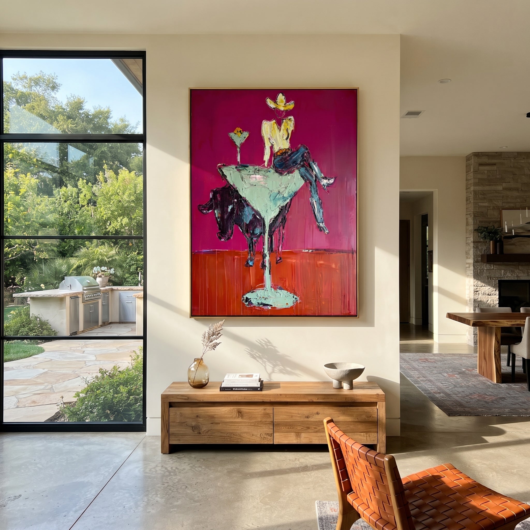 Mint Glass Lifts Gold displayed in a collected contemporary interior