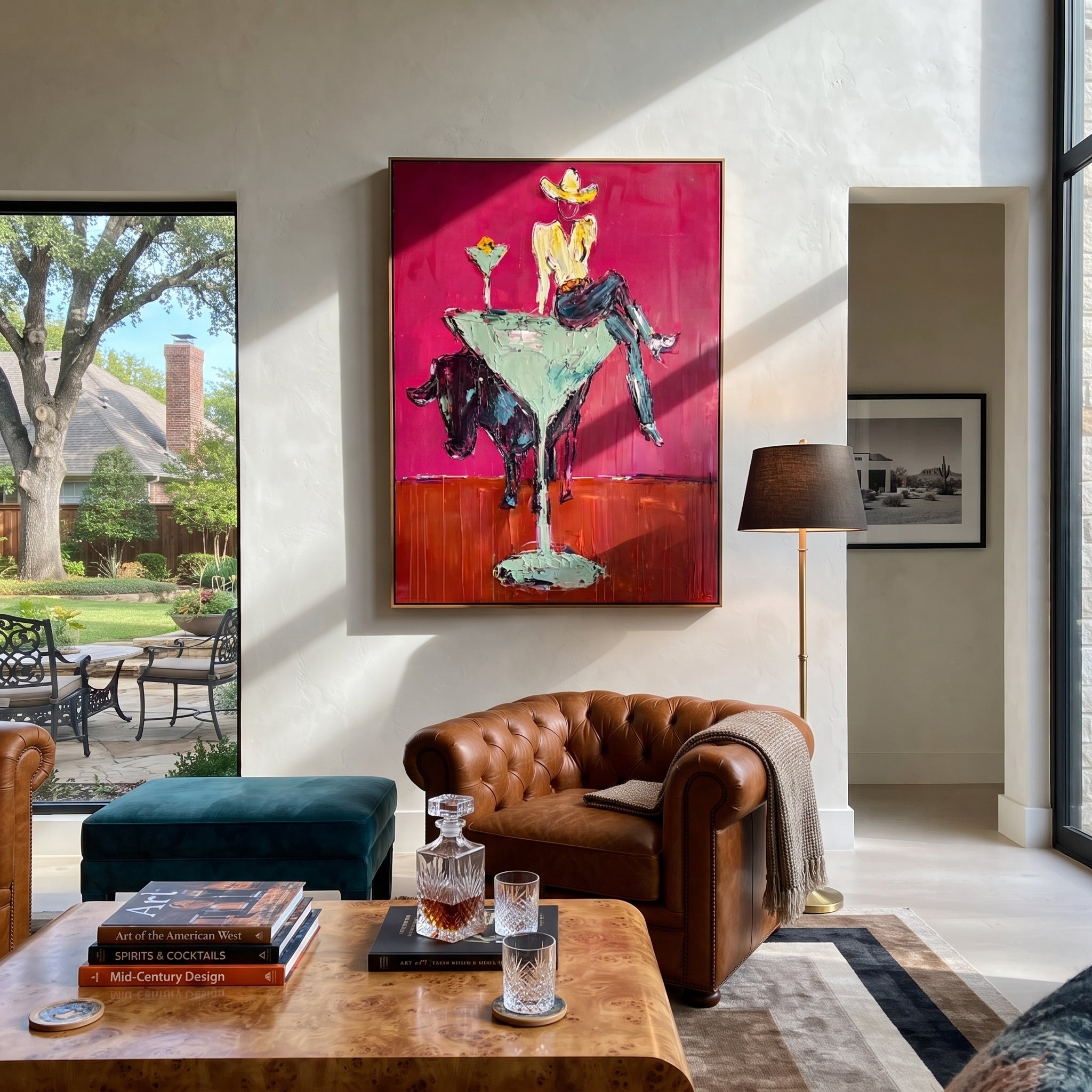 Mint Glass Lifts Gold displayed in a layered residential setting
