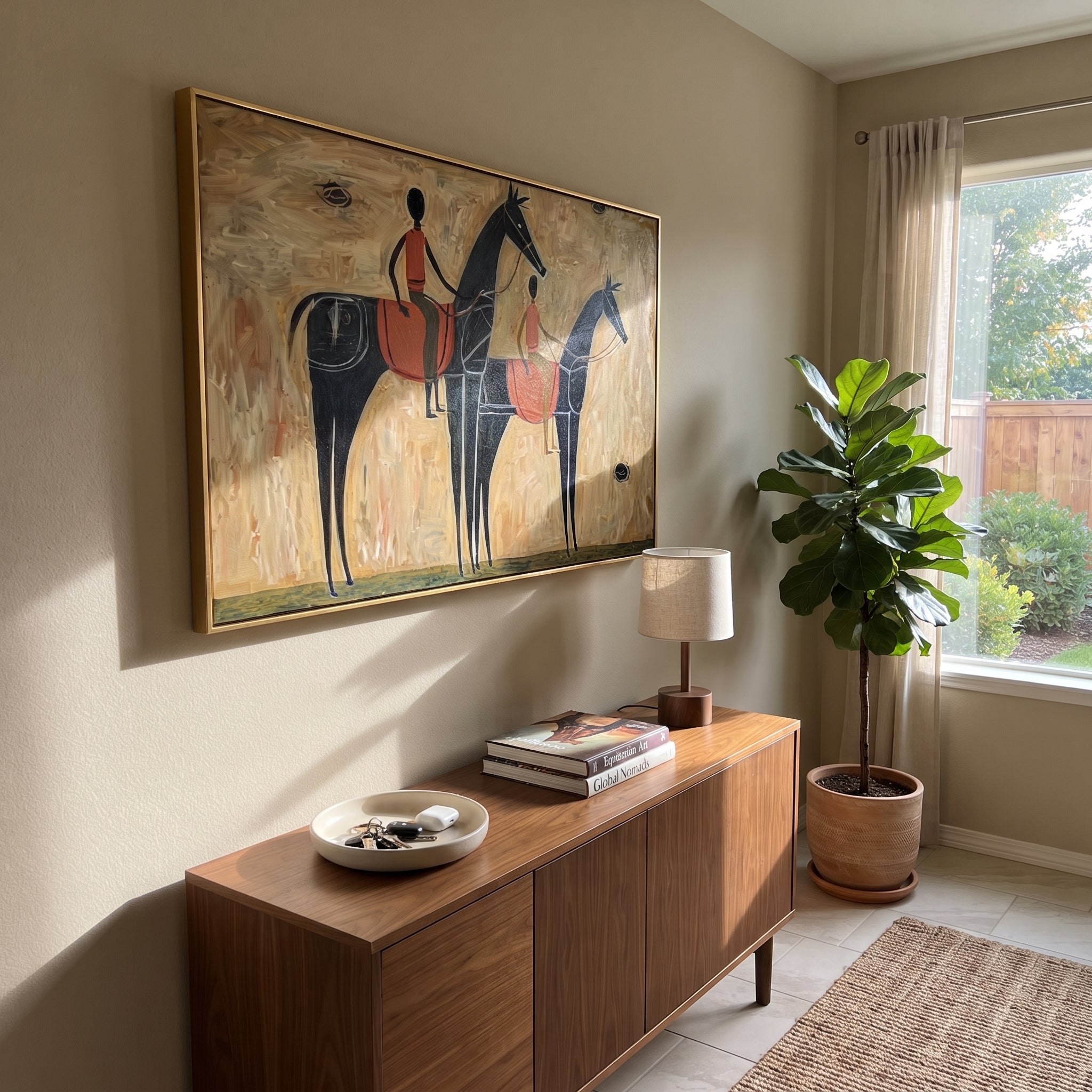 Two Riders Cross Ochre styled with warm modern furnishings