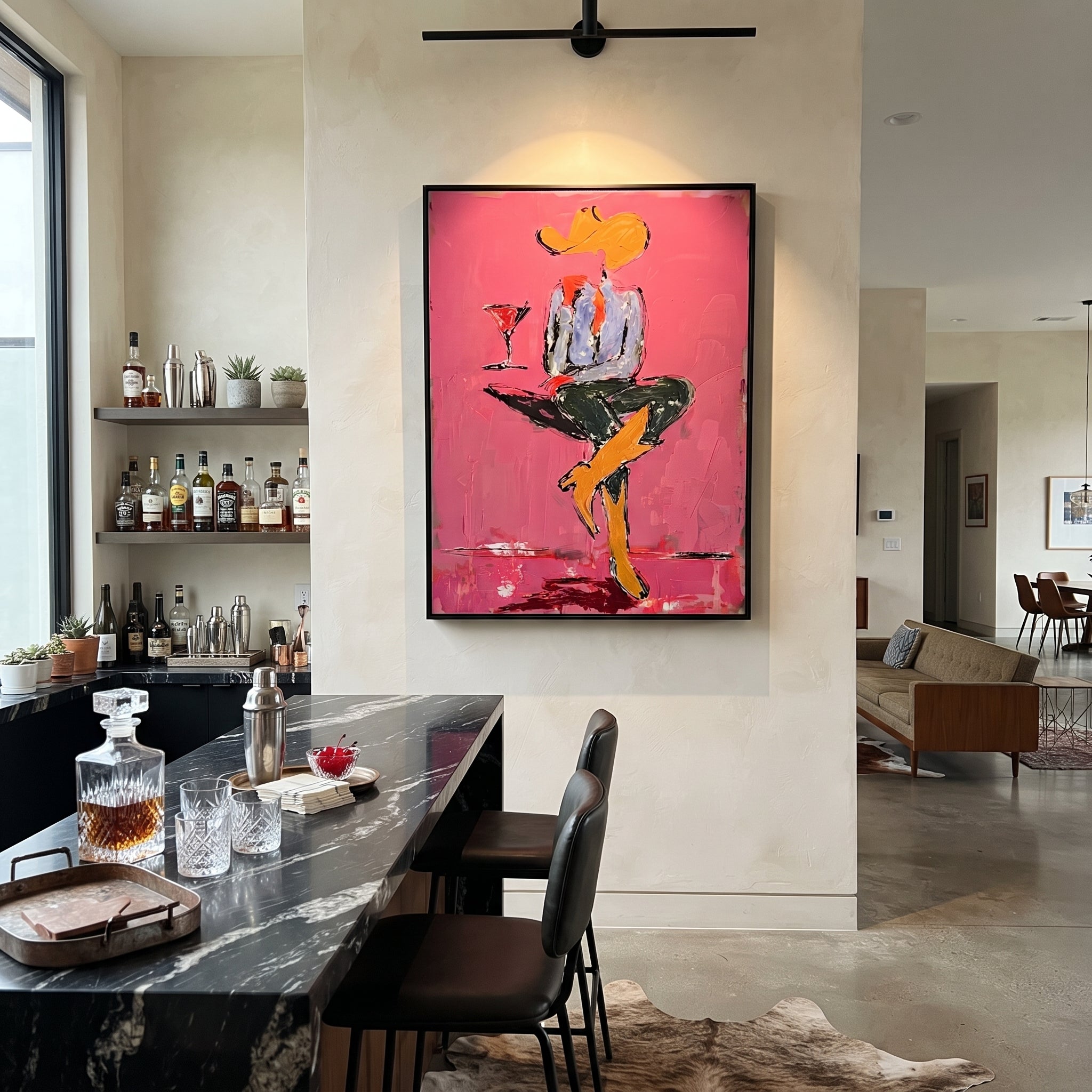 Crossed Legs Hold Evening displayed in a layered residential setting