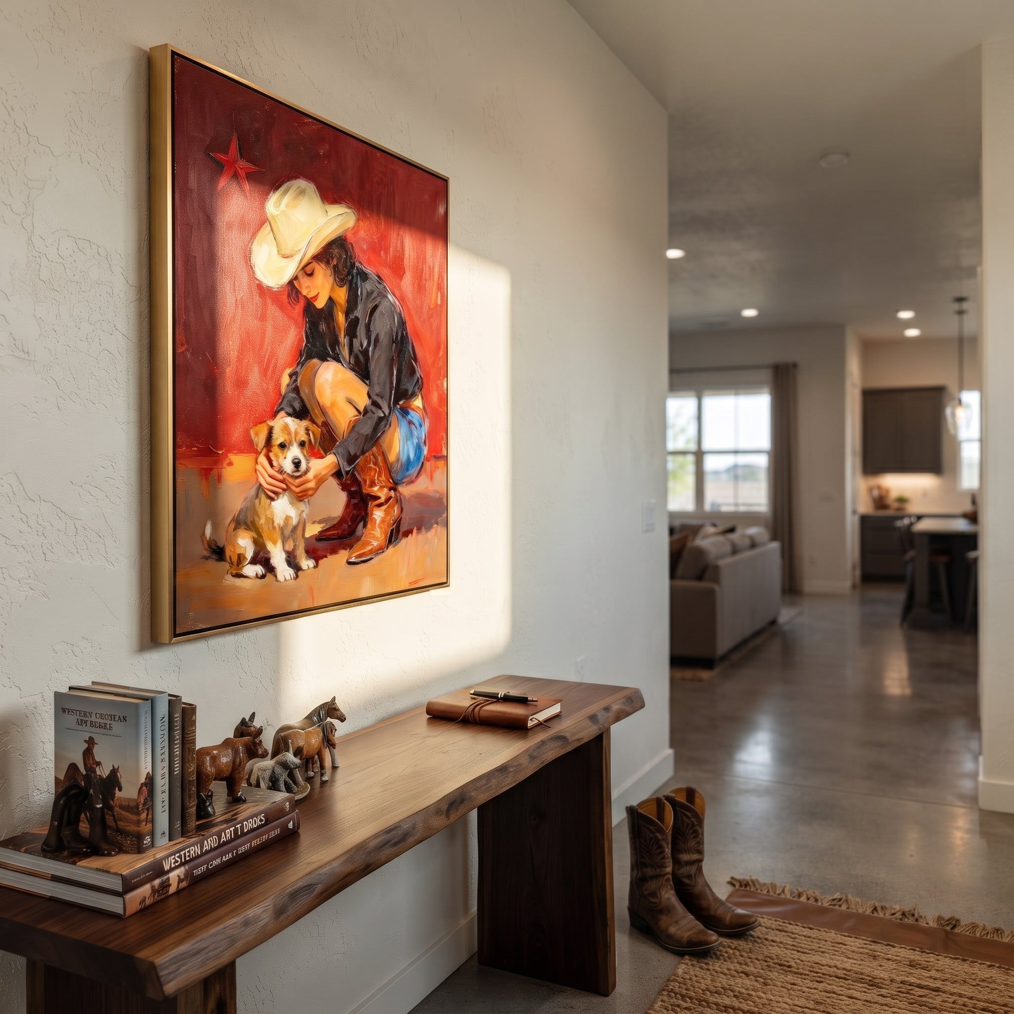 Small Dog Finds Shelter displayed in a layered residential setting