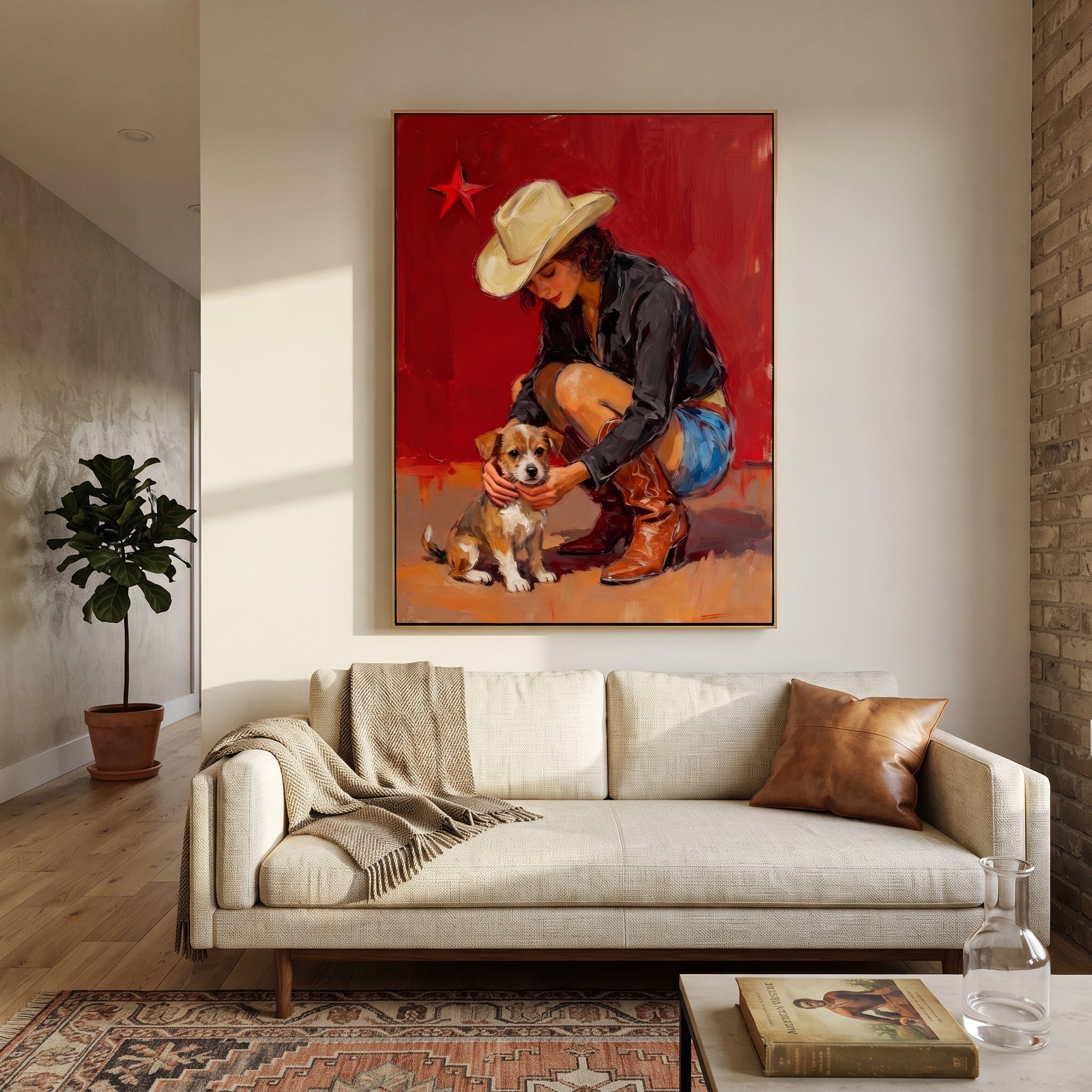 Small Dog Finds Shelter styled with wood, linen, and modern decor
