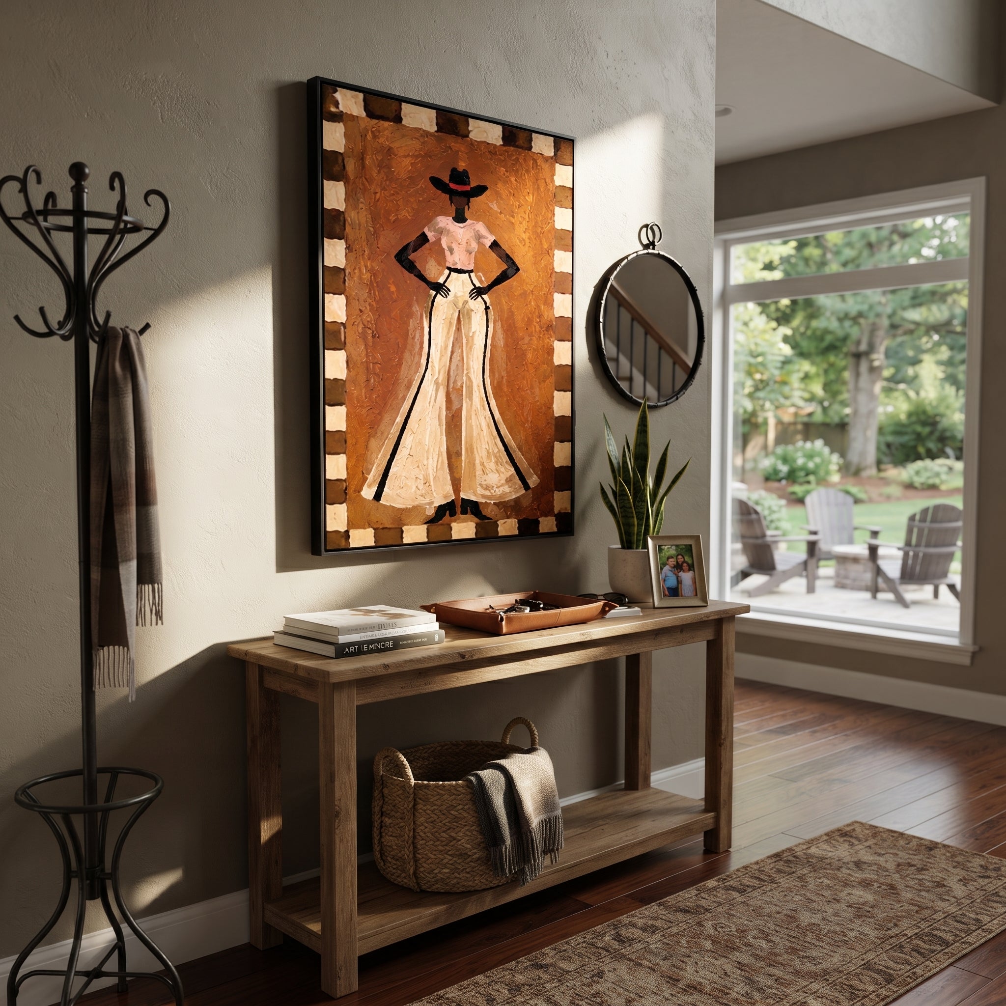 Ivory Trousers Command Stillness styled with wood, linen, and modern decor