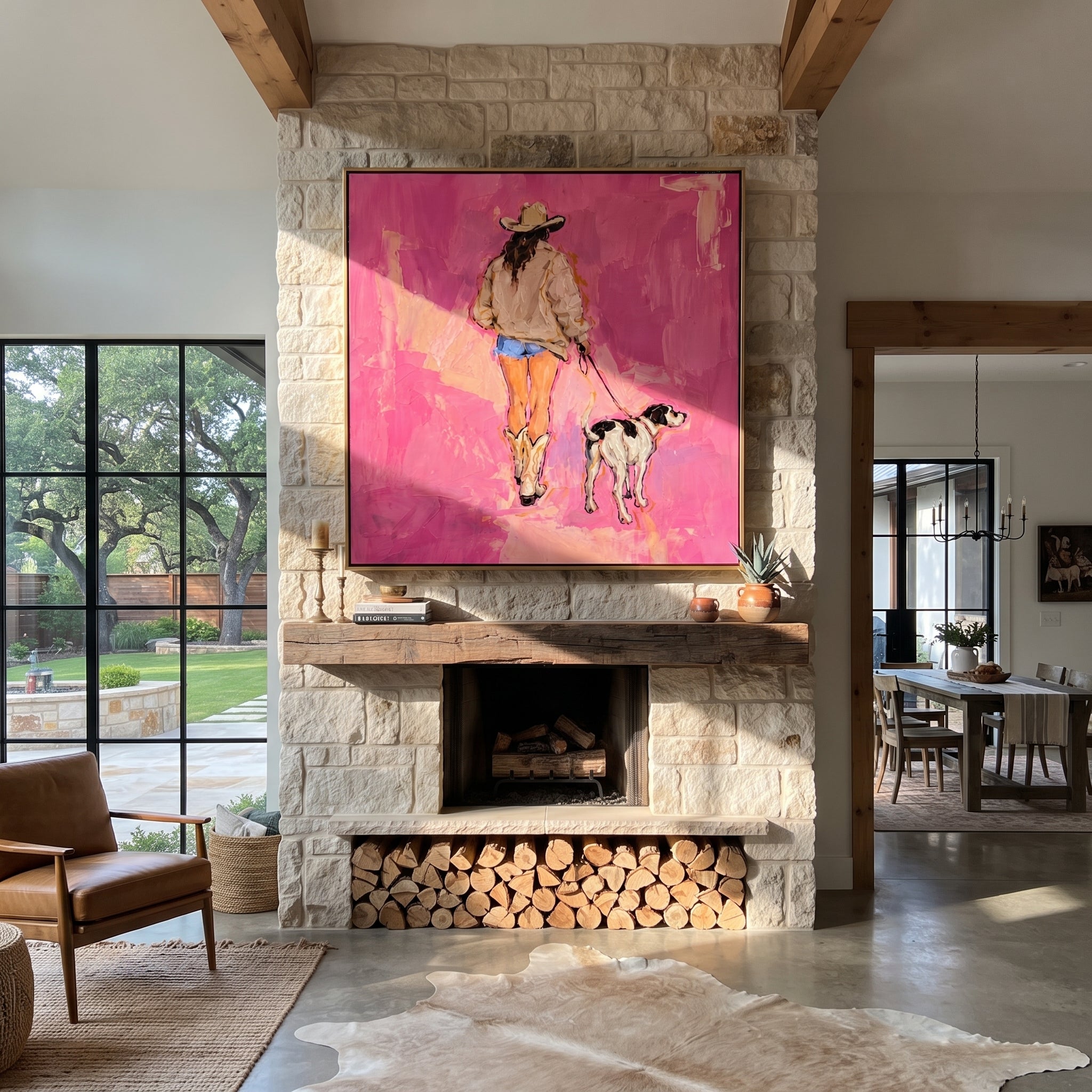 Pink Road Walks Together styled with warm modern furnishings