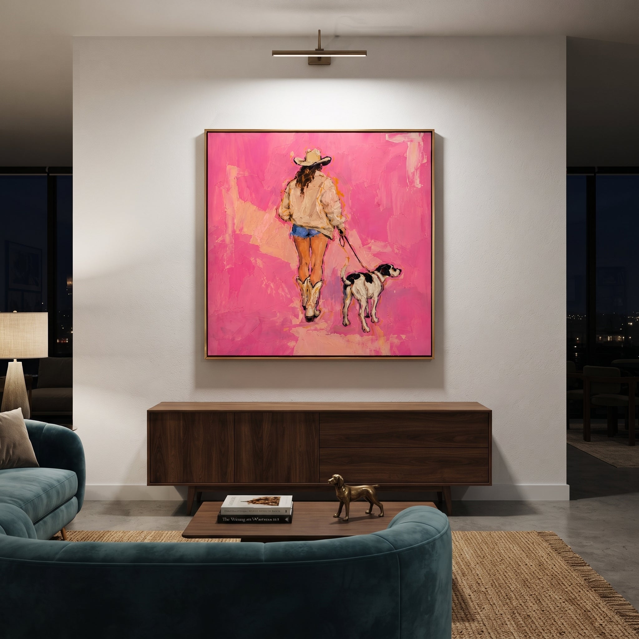 Pink Road Walks Together styled with wood, linen, and modern decor
