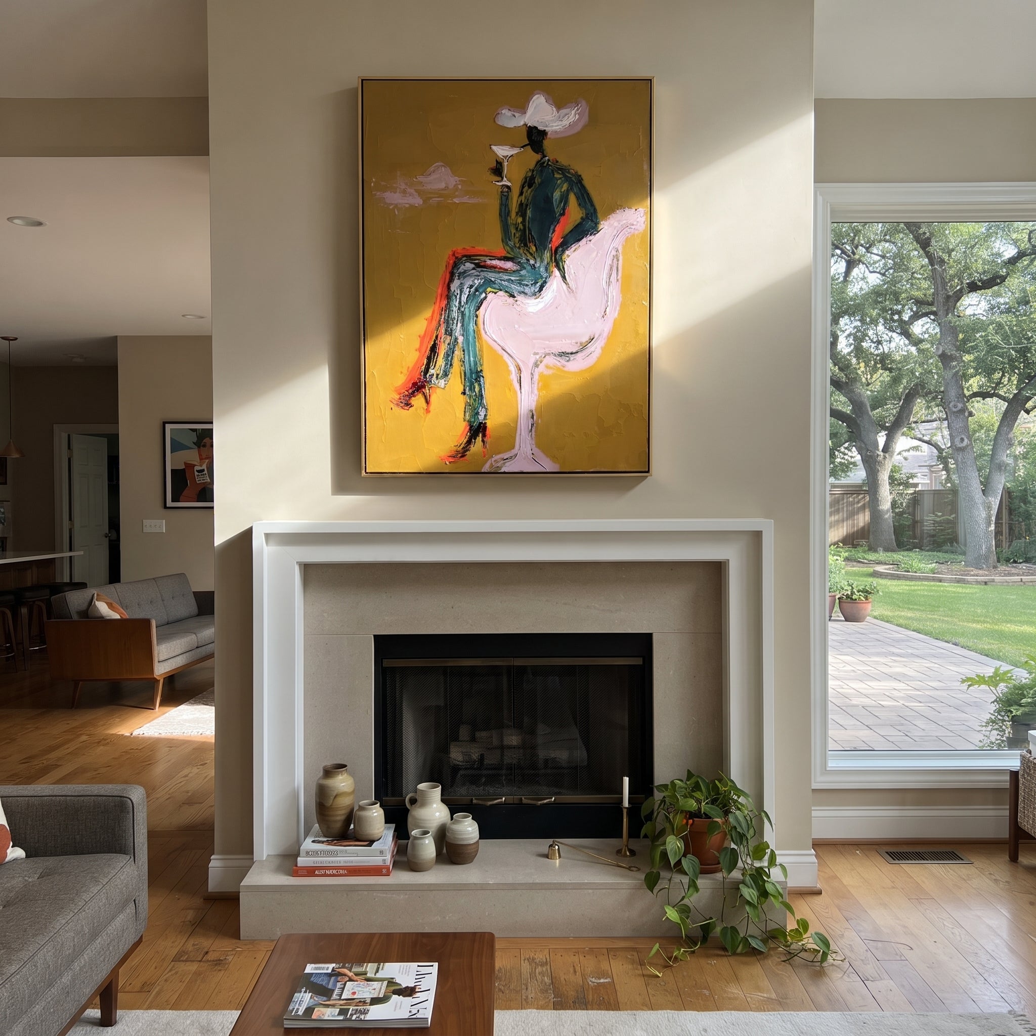 Lavender Horse Carries Evening styled with warm modern furnishings